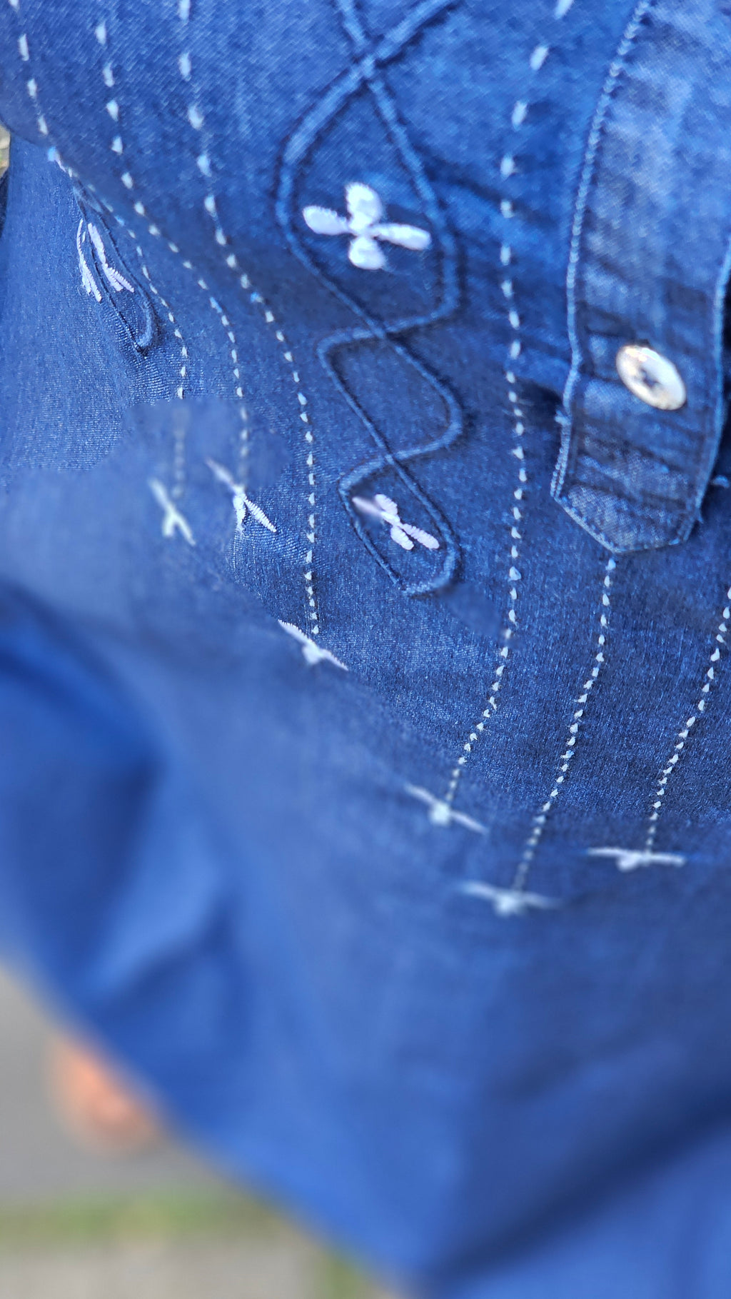 Blue Denim Mandarin Collar Straight Kurta -KM202