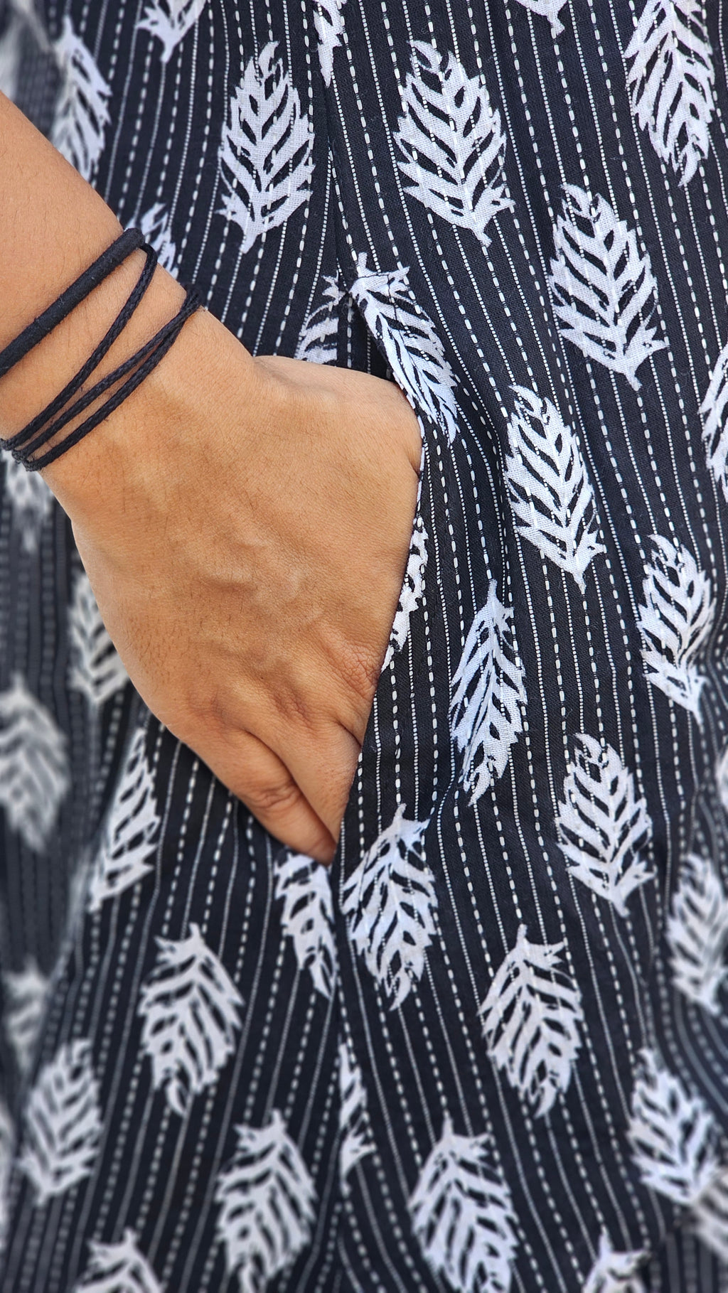 Black Printed Cotton Kurta -KM102