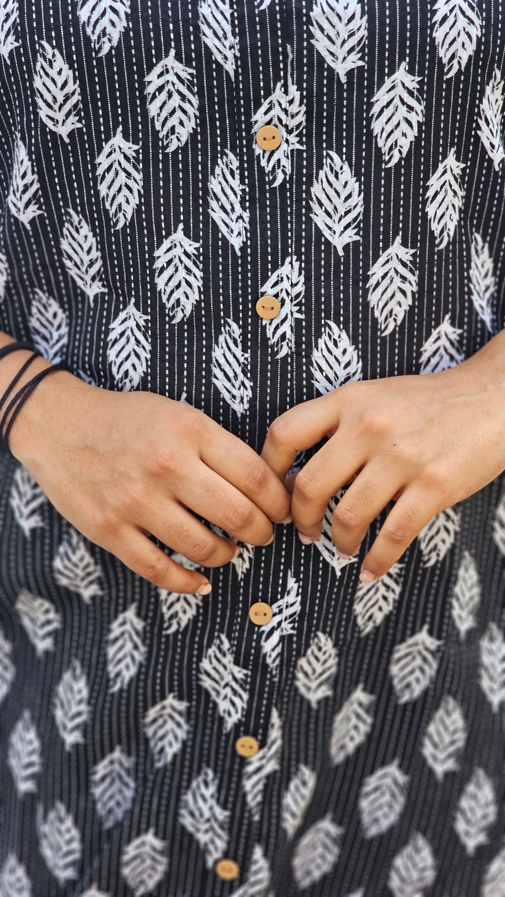 Black Printed Cotton Kurta -KM102
