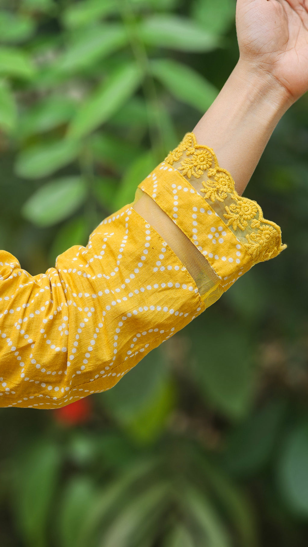 Mustard Ethnic Printed Cotton A-Line Set -KM110