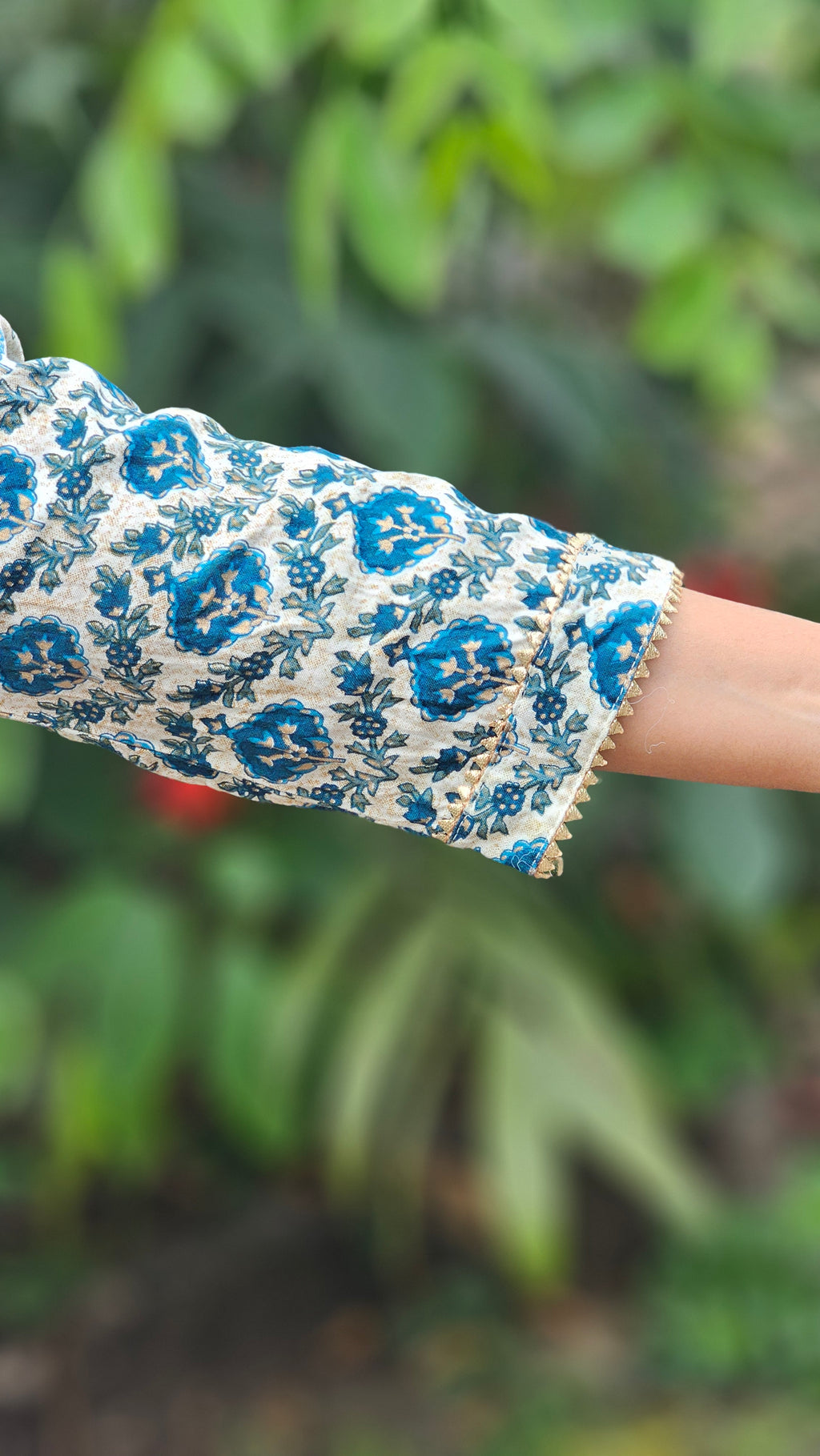 Floral Printed Empire Cut Cotton Kurta -KM111
