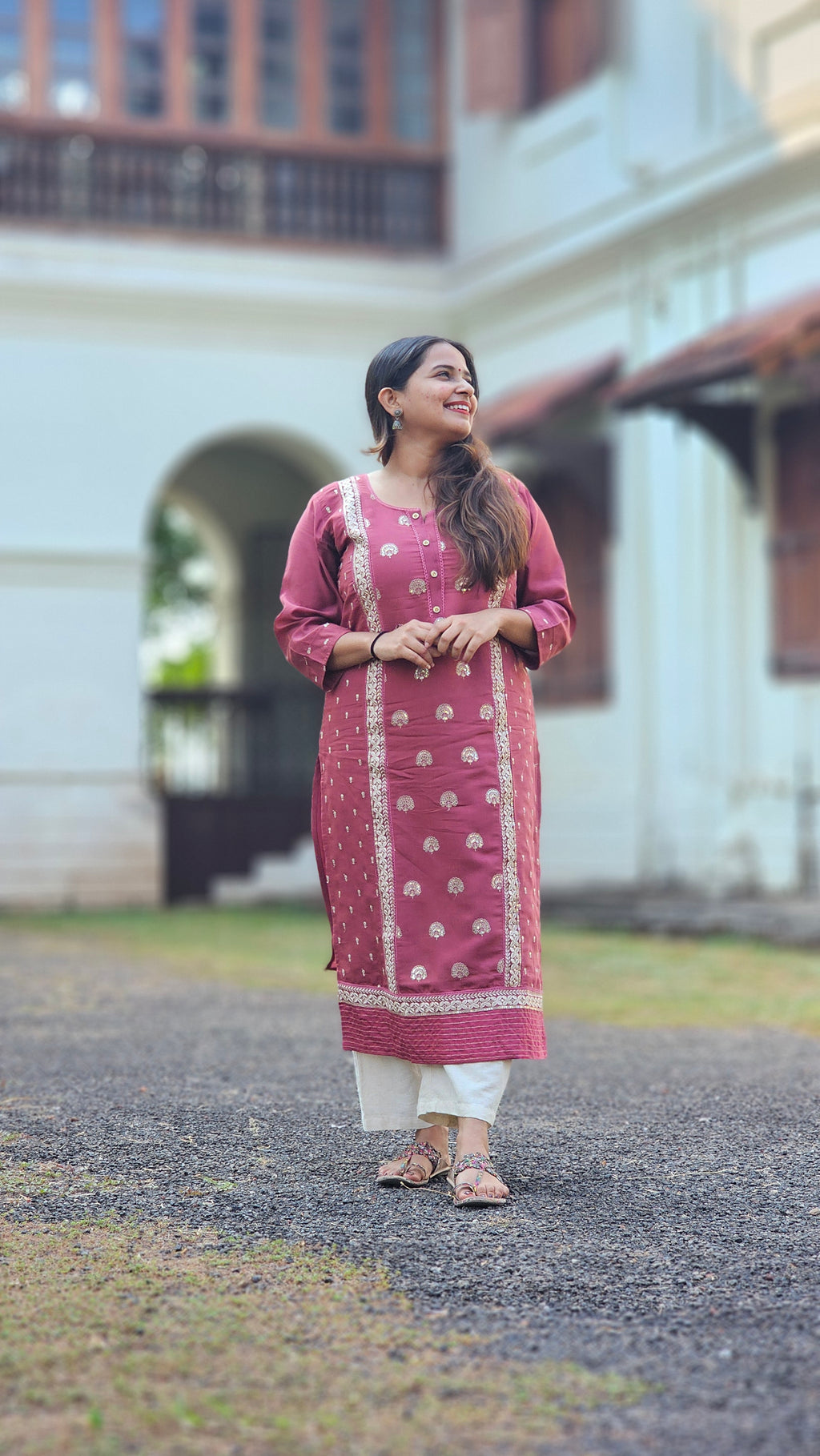 Pink Chanderi Silk Kurta -KM206