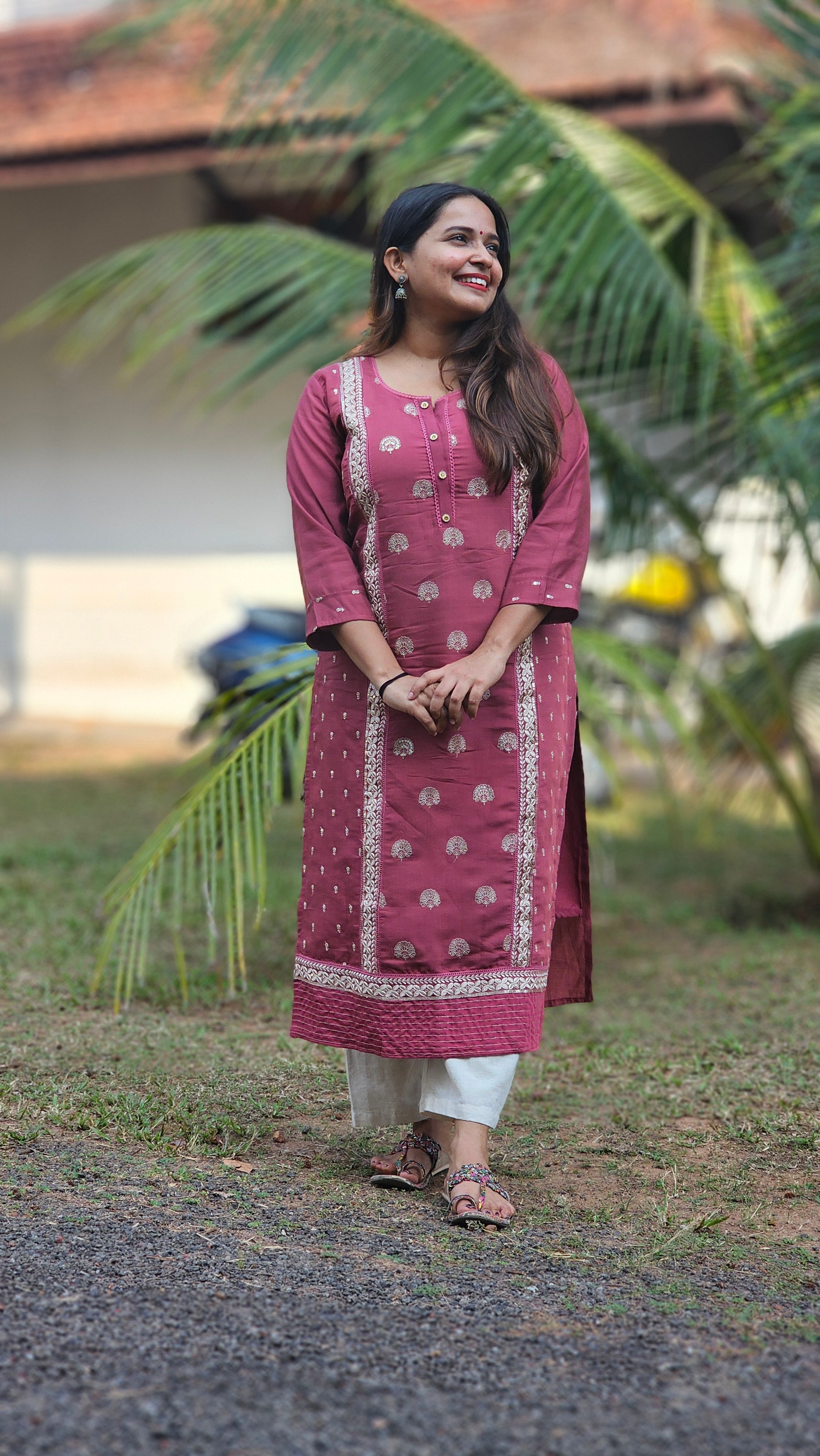 Pink Chanderi Silk Kurta -KM206