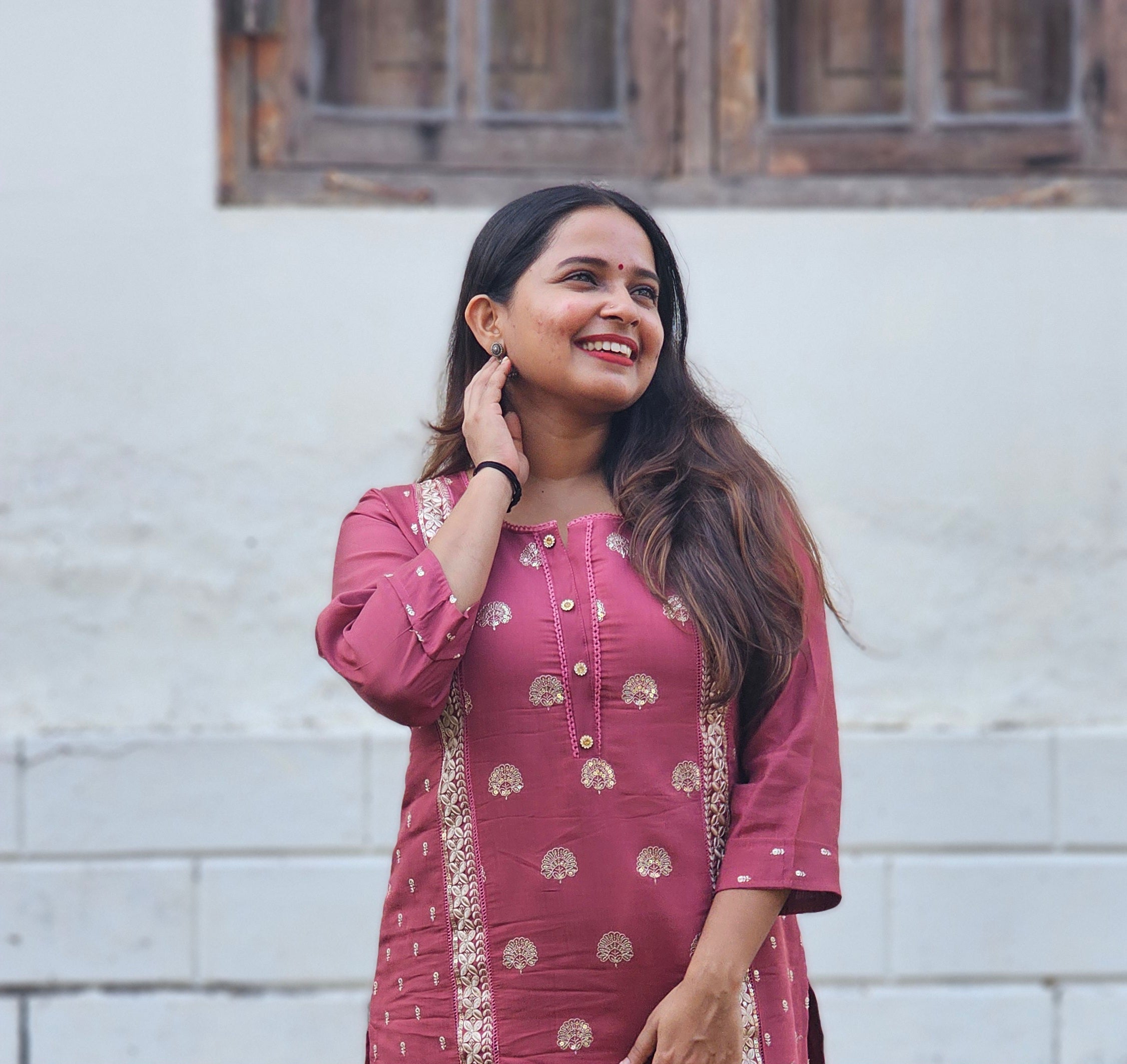 Pink Chanderi Silk Kurta -KM206