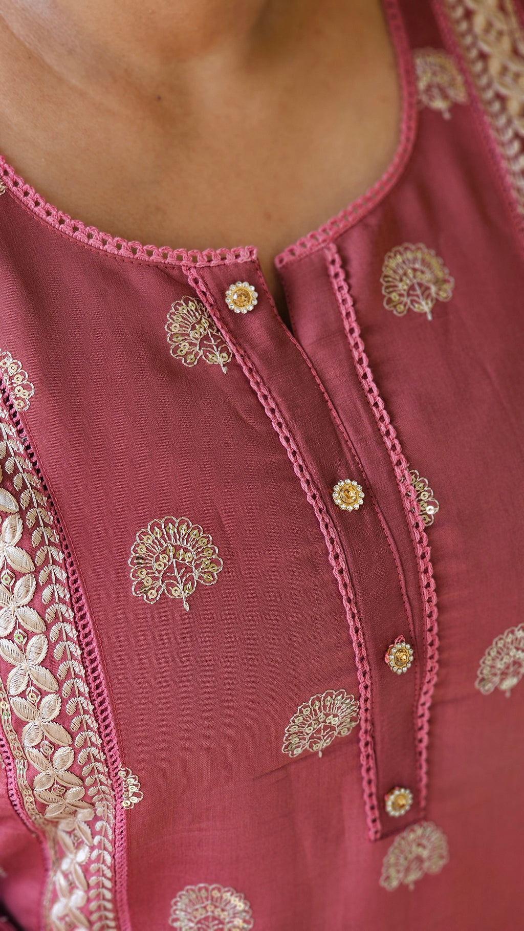 Pink Chanderi Silk Kurta -KM206