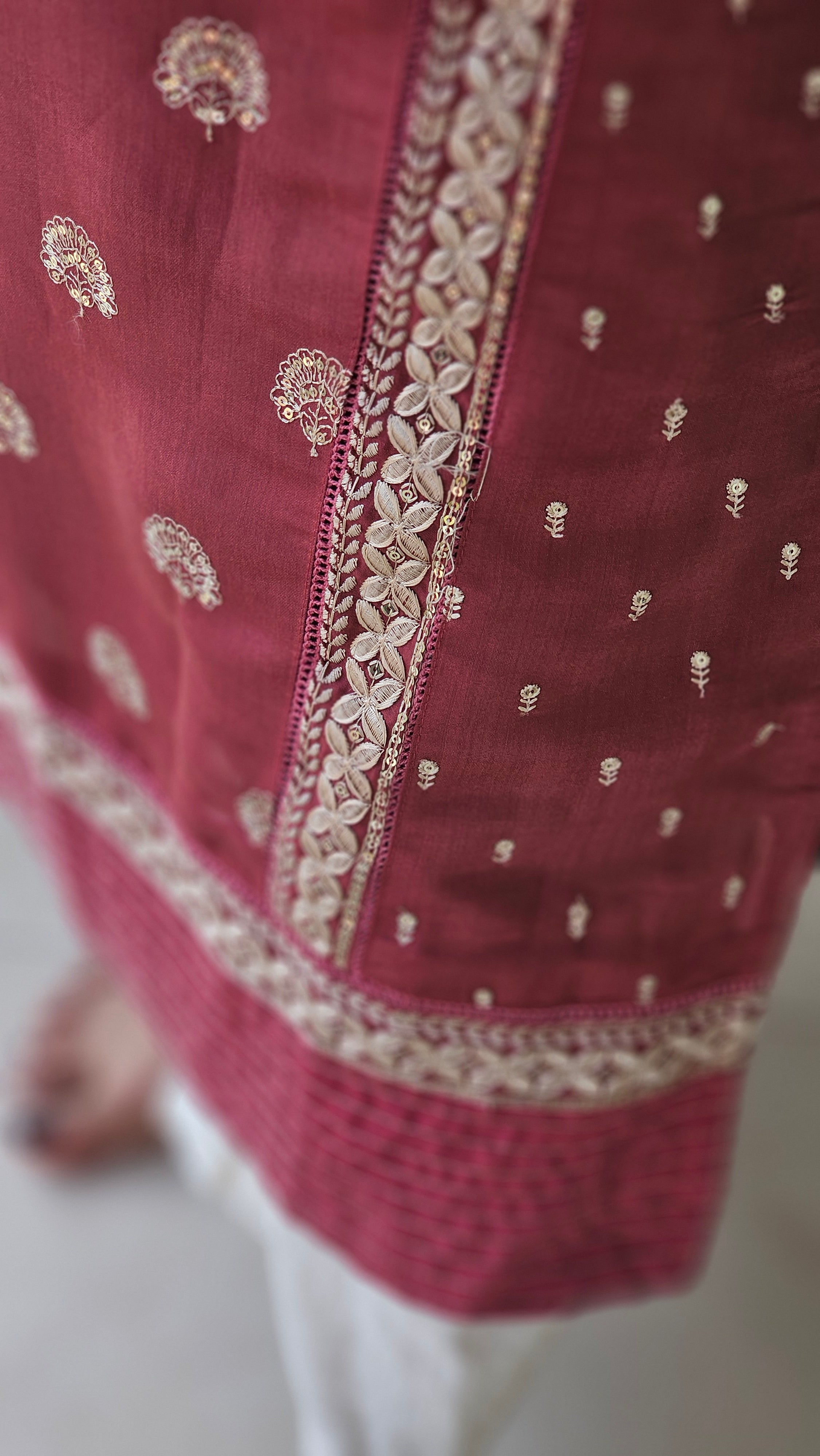Pink Chanderi Silk Kurta -KM206