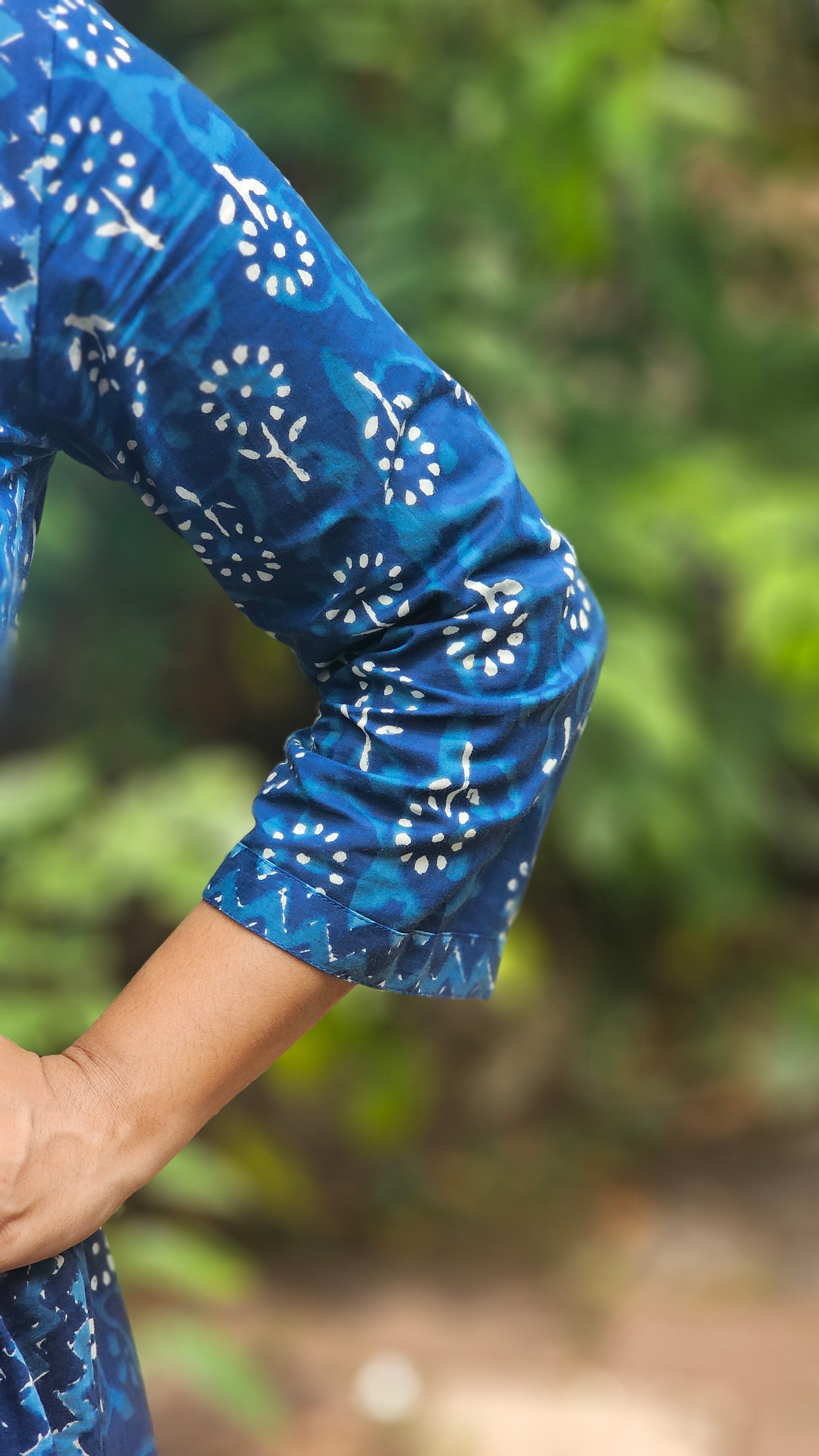 Indigo Blue Printed A-line Kurta Set with Dupatta - KM116