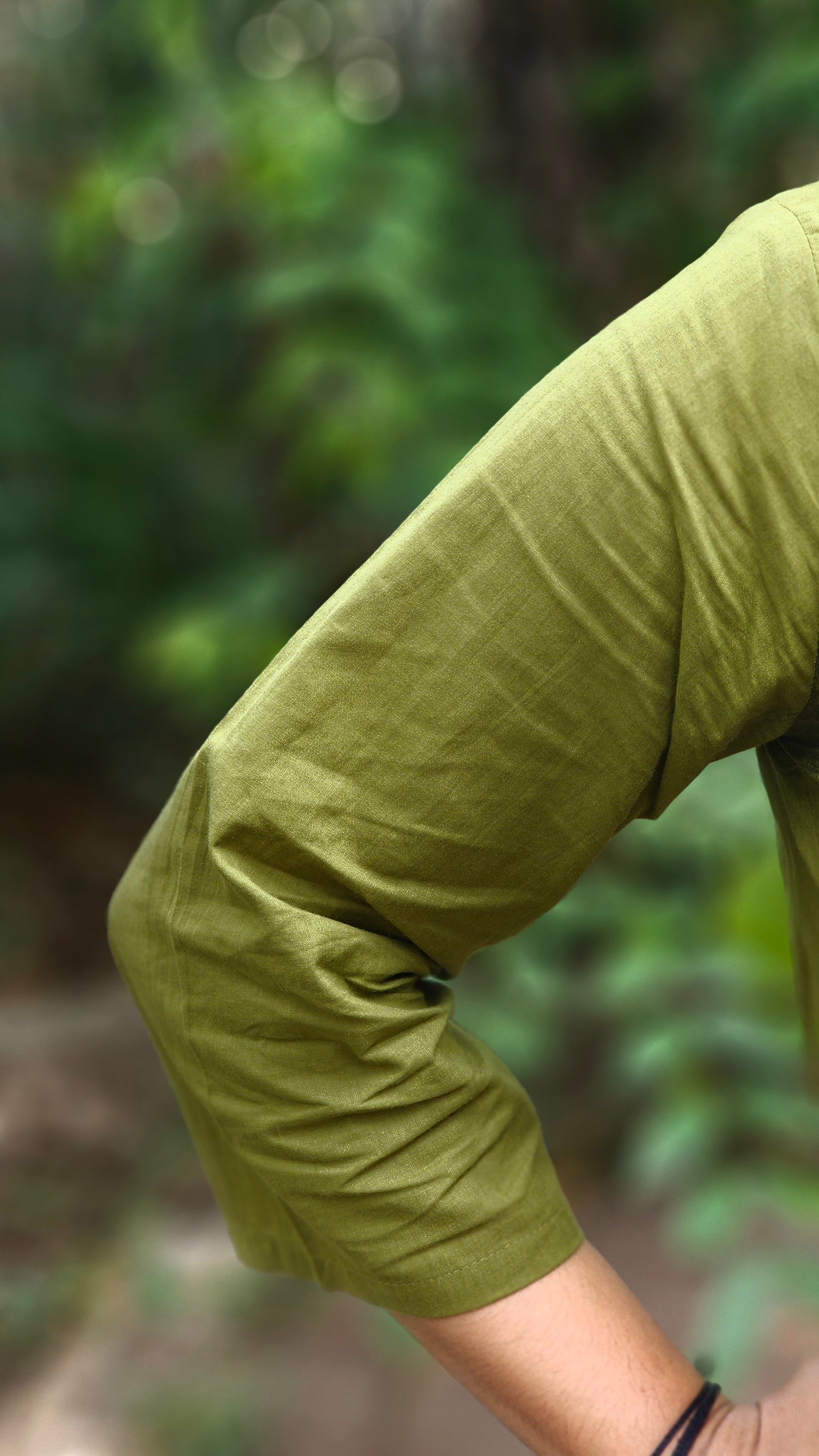 Olive Green Polka Dot Kurta Set with Dupatta - KM114