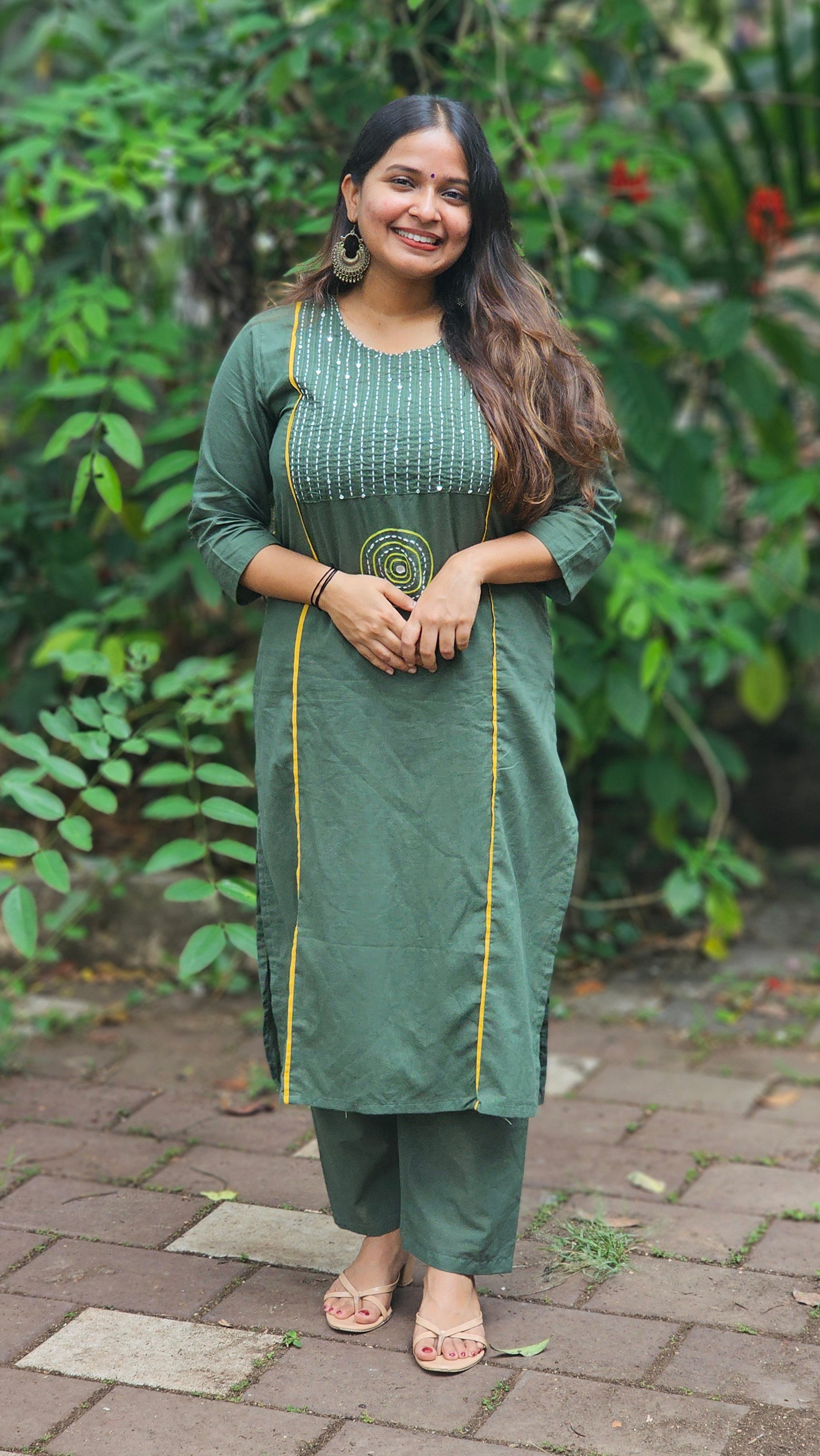 Sage Green Kurta Set with Dupatta - KM115