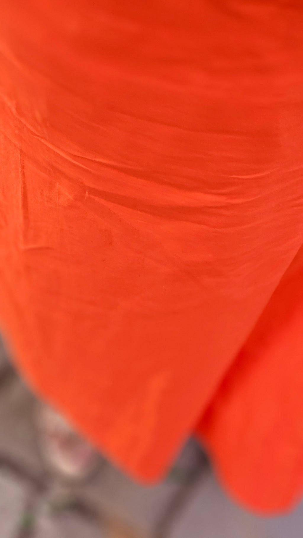 Bright Orange Cotton Kurta Set with Geometric Print Dupatta -KM124