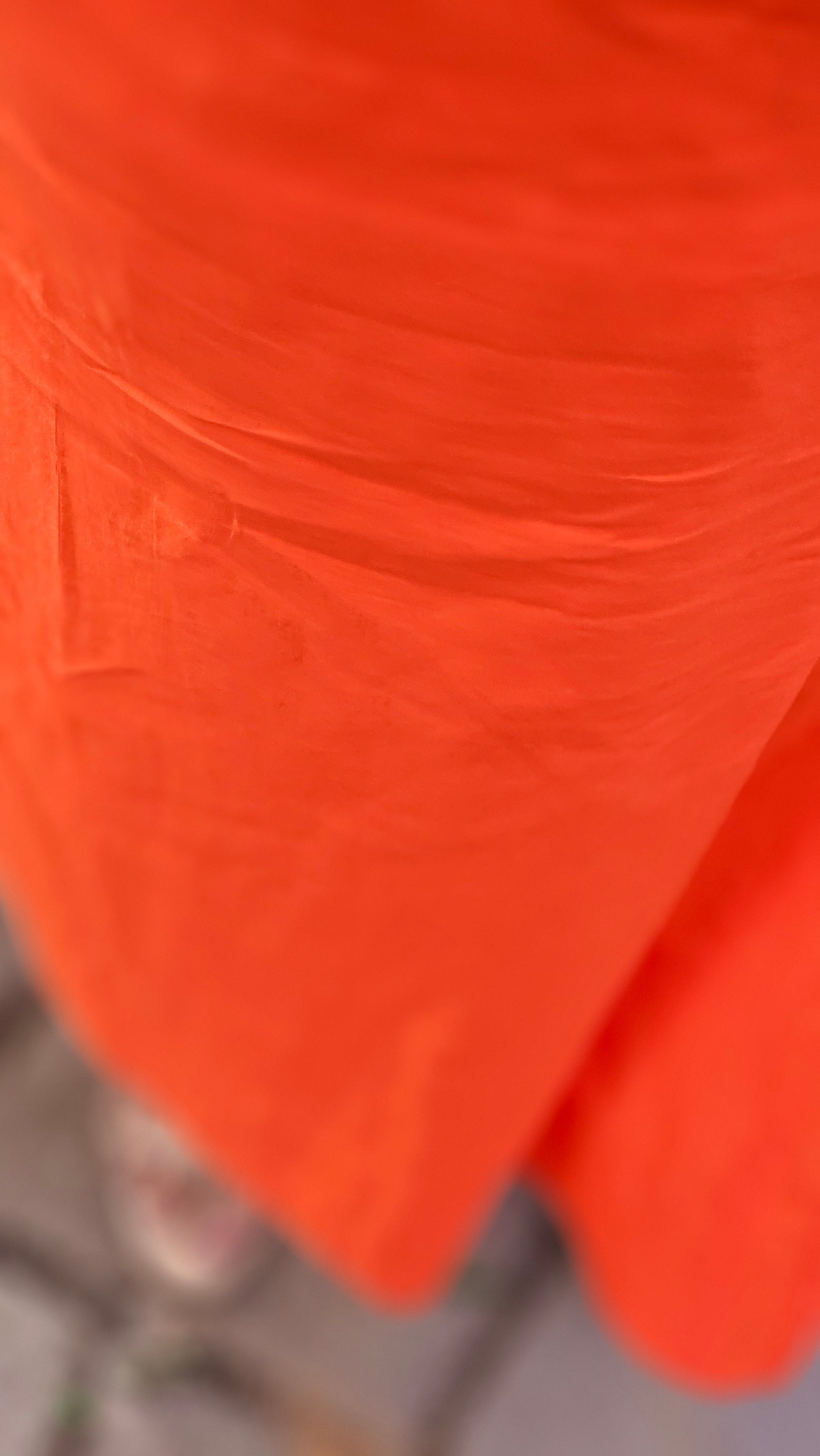 Bright Orange Cotton Kurta Set with Geometric Print Dupatta -KM124