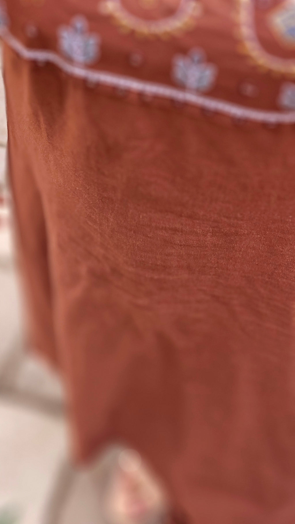 Brown Embroidered Kurta Set with Mustard Dupatta-KM127