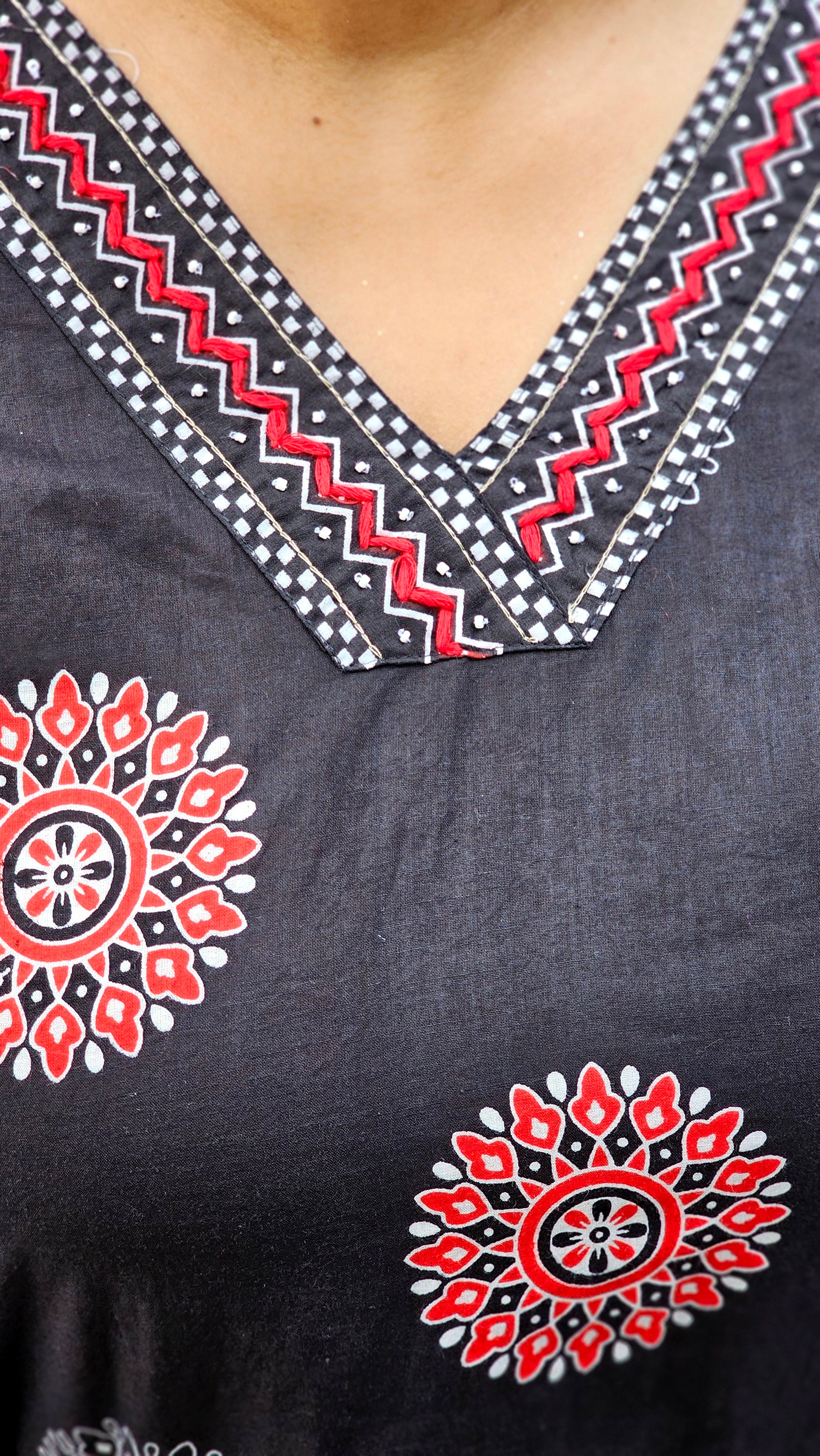 Black Printed Kurta Set with Dupatta-KM128