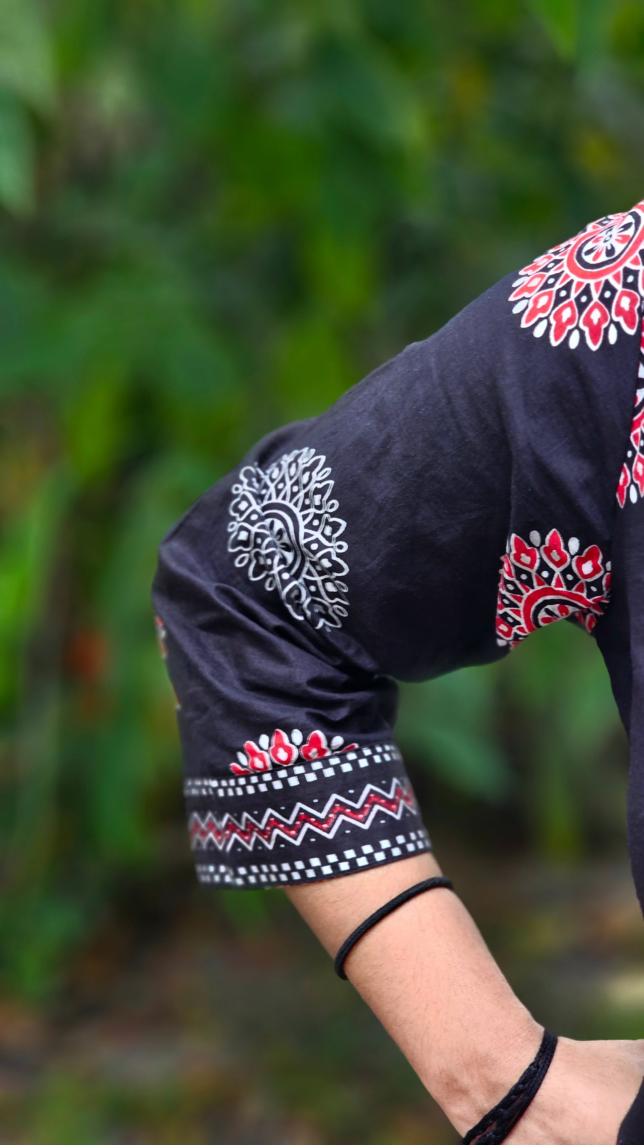Black Printed Kurta Set with Dupatta-KM128