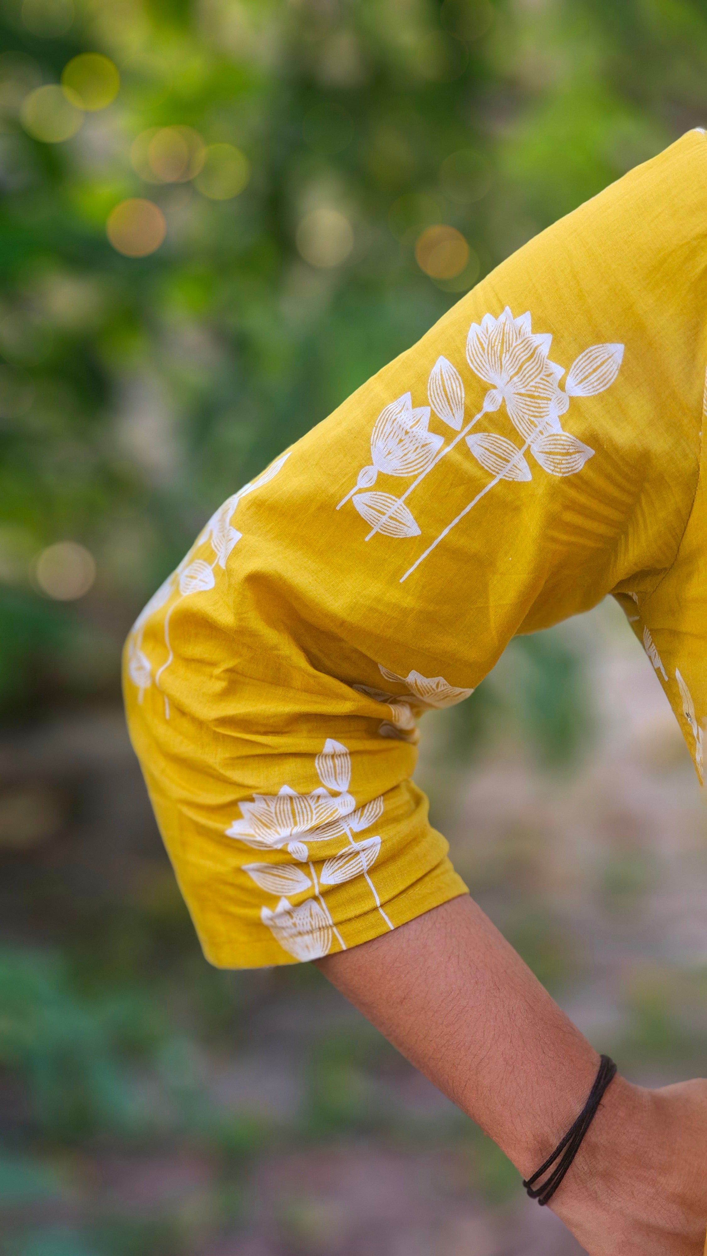 Mustard Yellow Floral Printed Kurta set -KM130