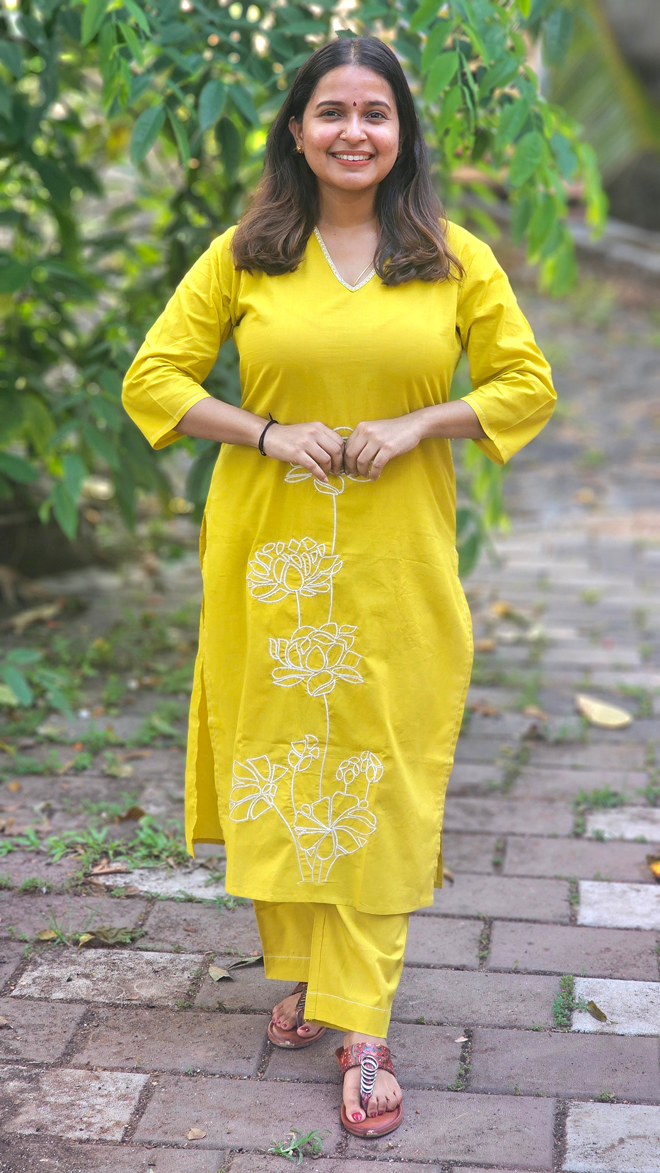 Saffron Yellow Kurta set - KM129