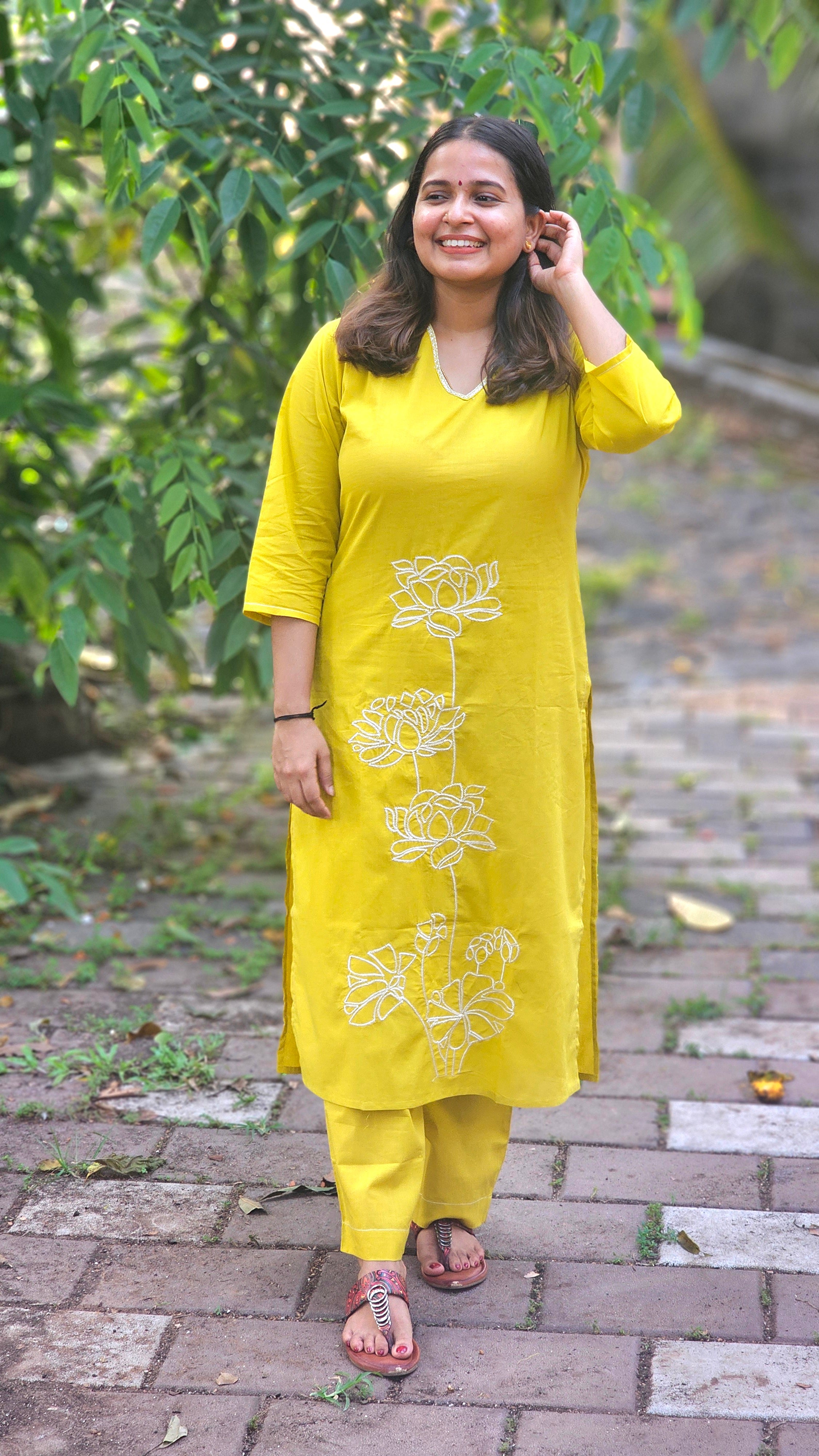 Saffron Yellow Kurta set - KM129