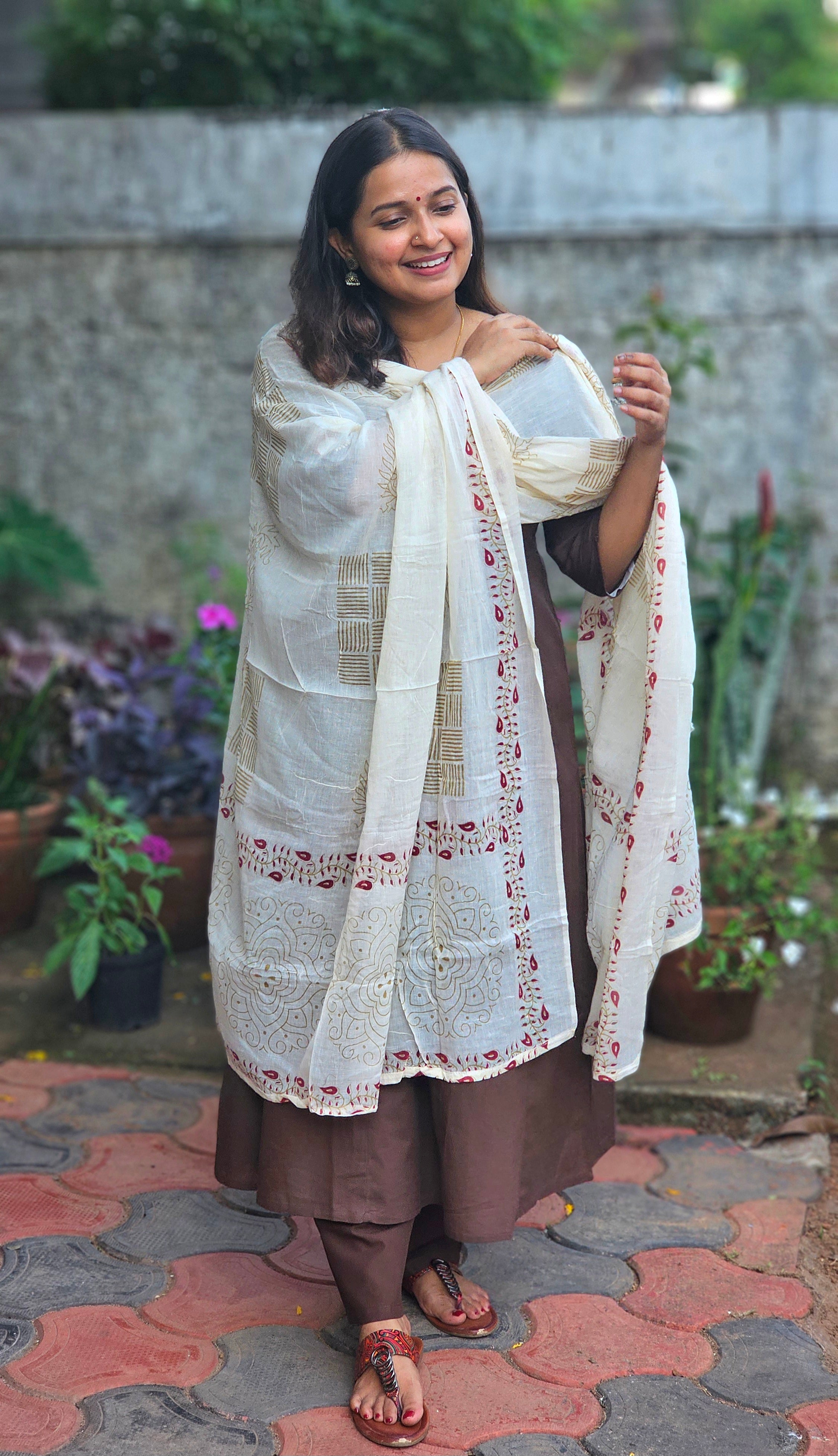 Coffee Brown Kurta set with dupatta -KM131