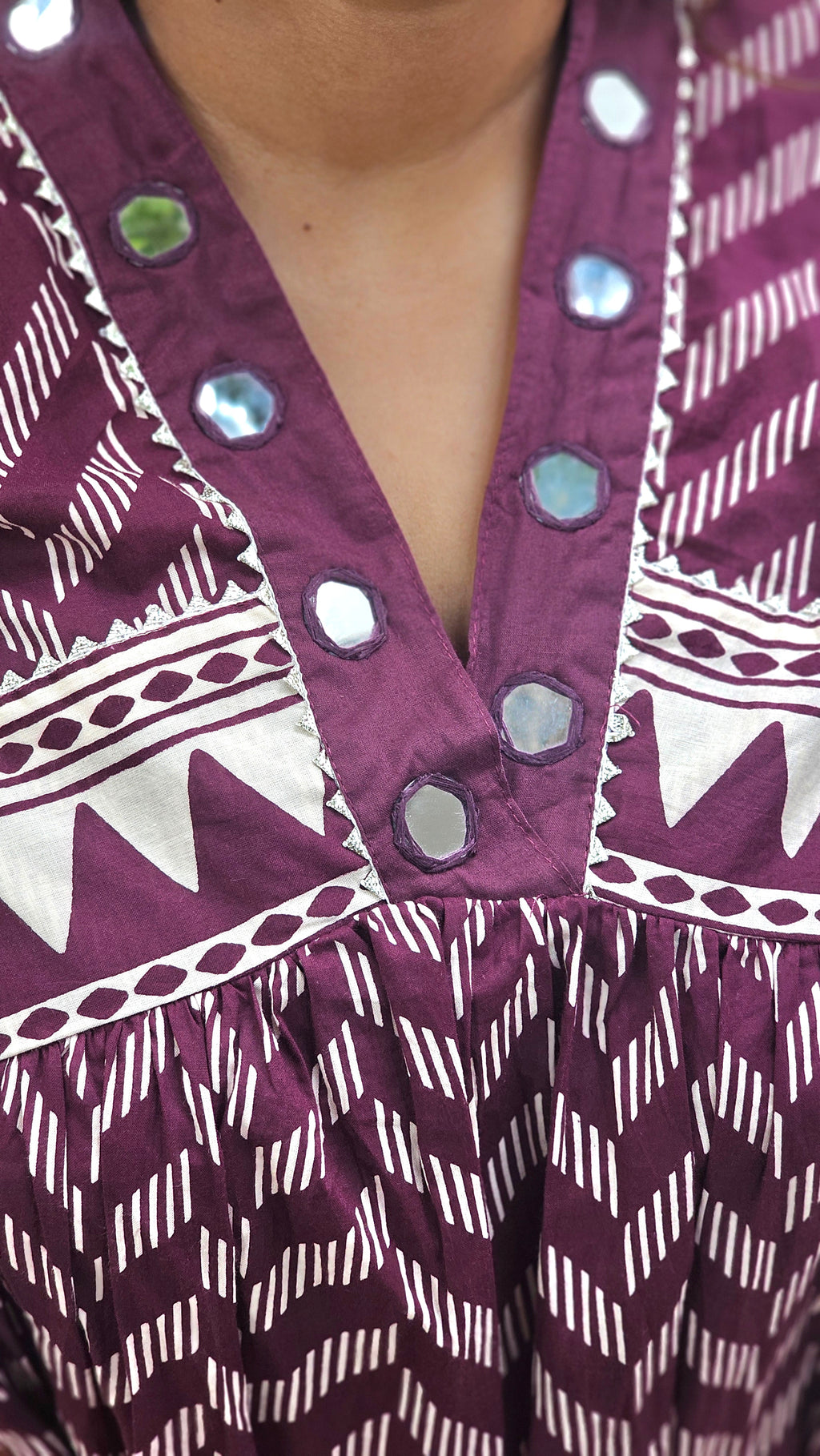 Regal plum A-line kurta set with dupatta - KM138
