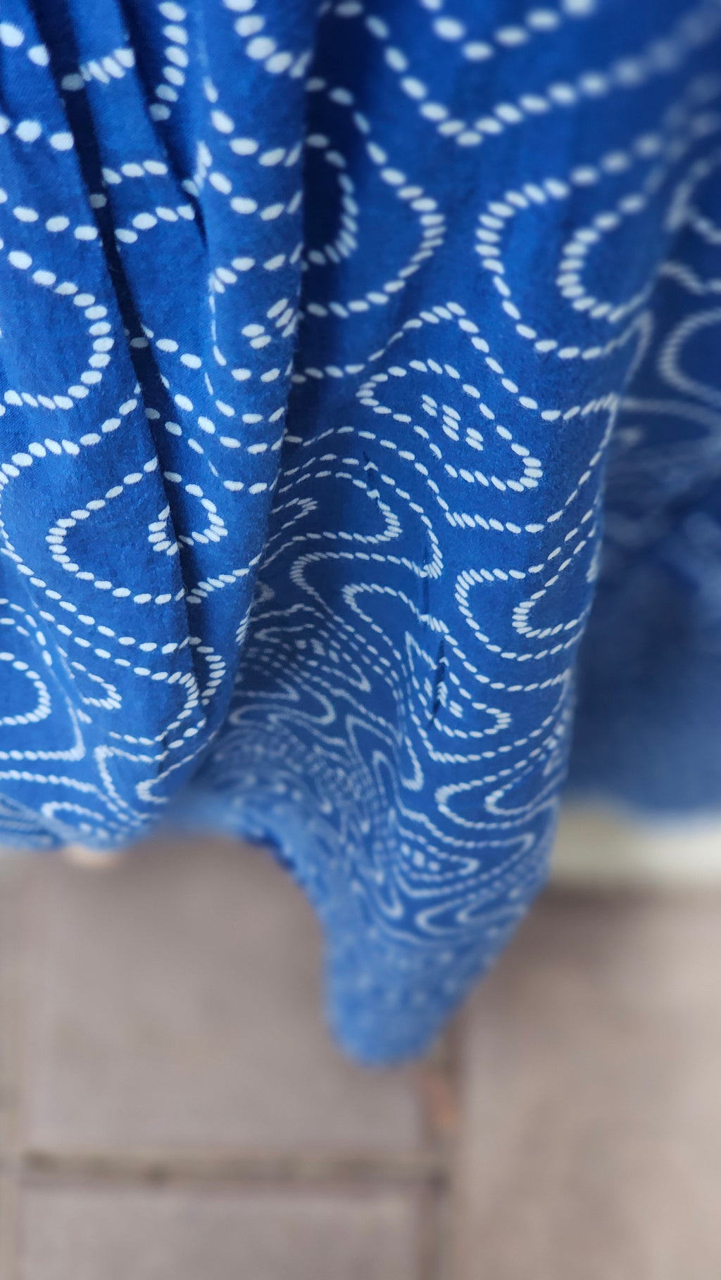 Blue Ethnic printed cotton A-line kurta set with dupatta - KM132
