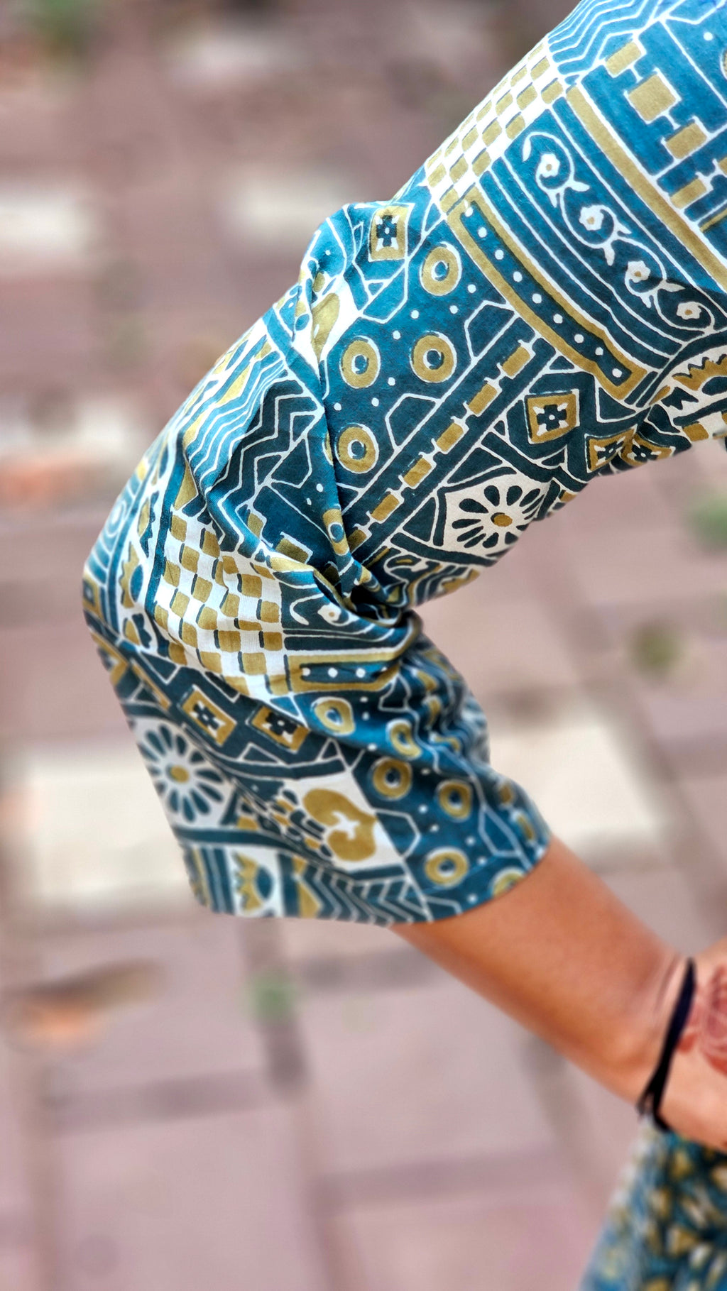 Green Printed cotton dress - KM135