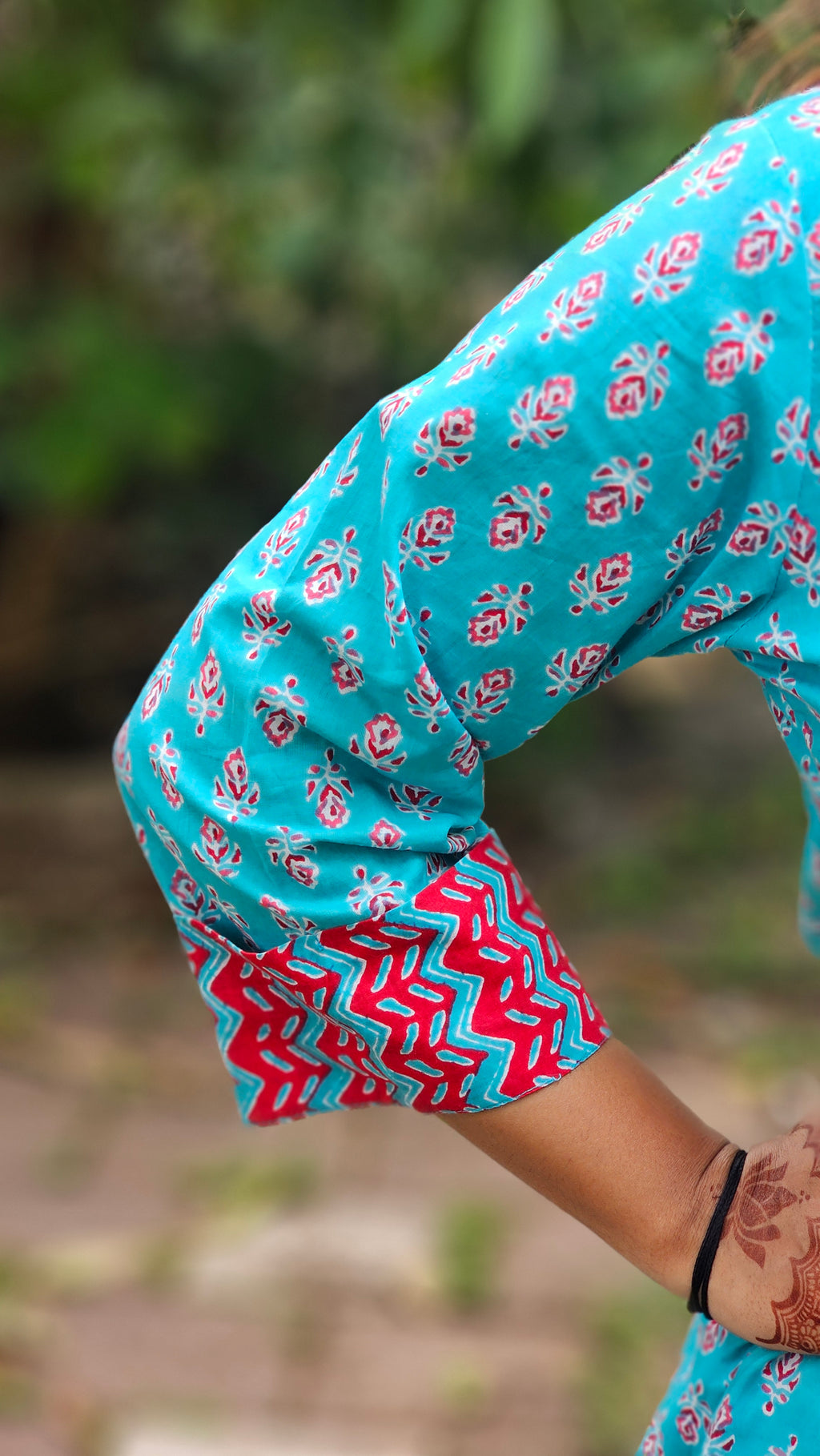 Turquoise kurta set with dupatta - KM134