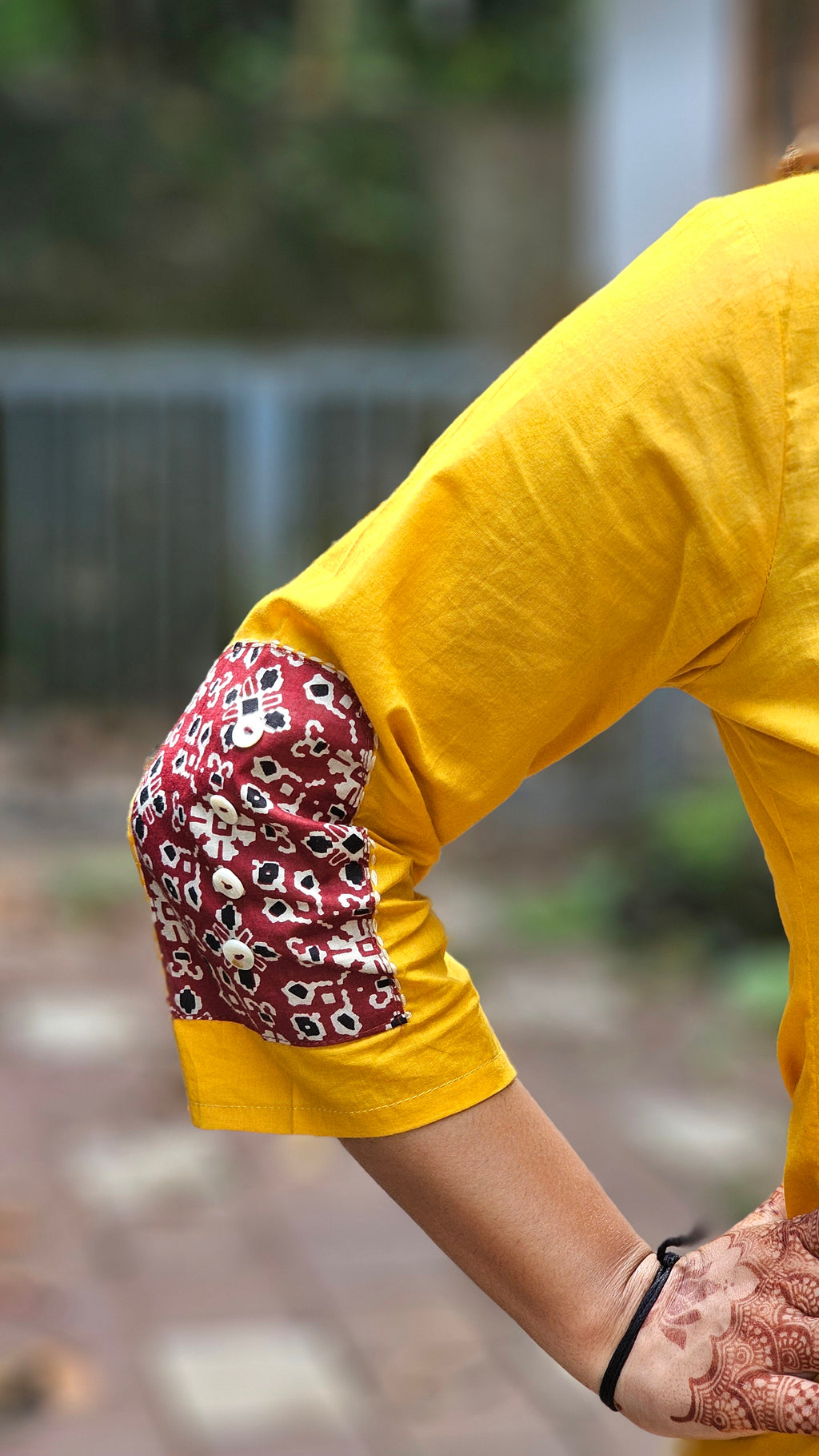 Yellow kurta set with red dupatta  - KM140