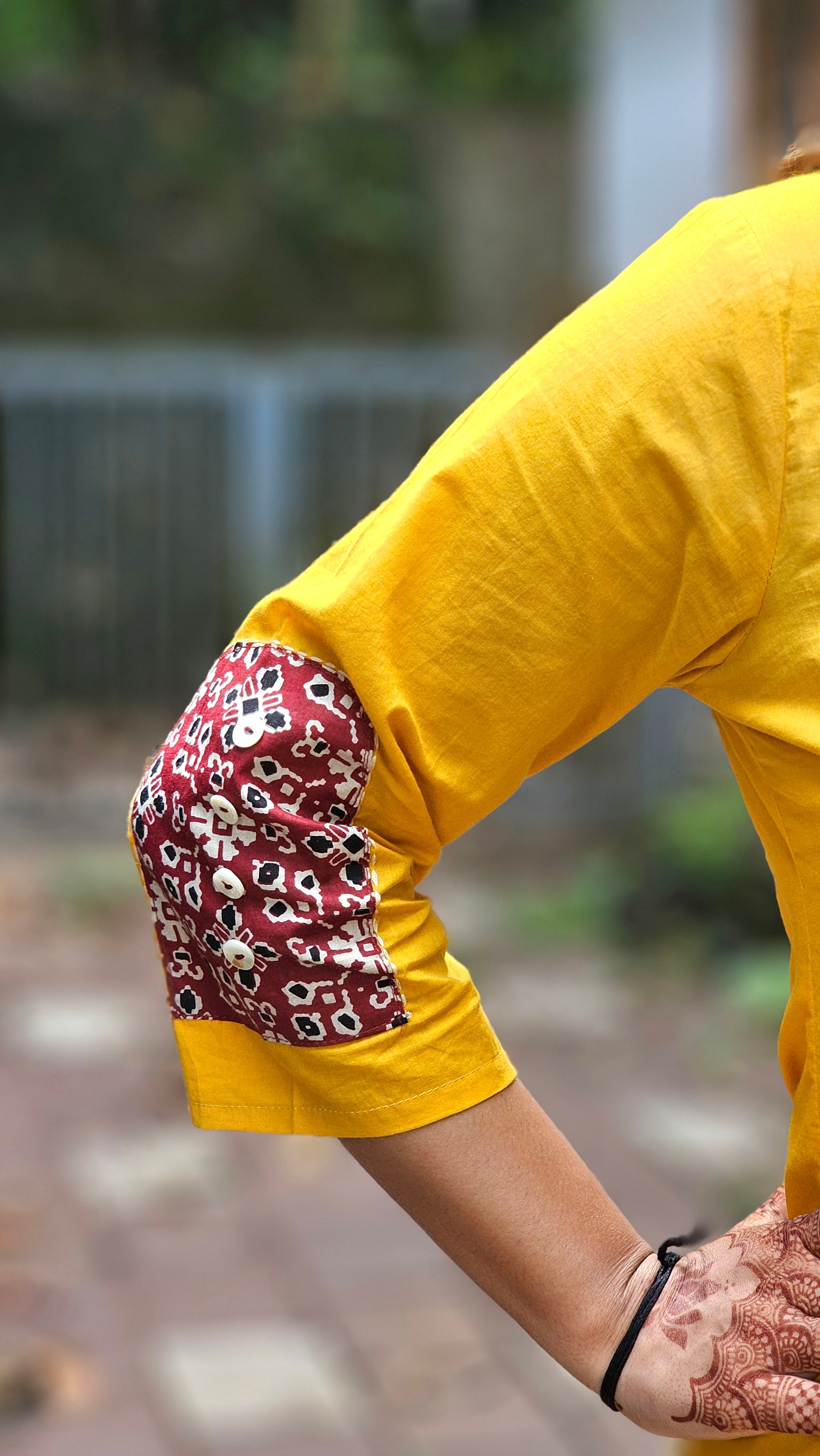 Yellow kurta set with red dupatta  - KM140