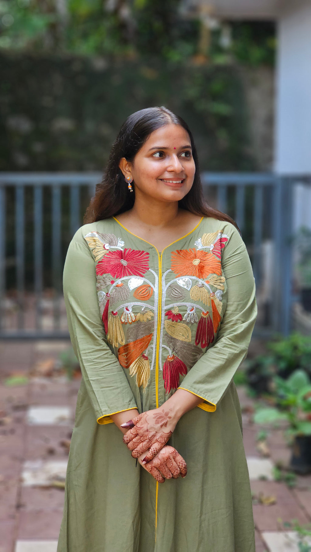 Light green A line kurta set with dupatta  - KM139