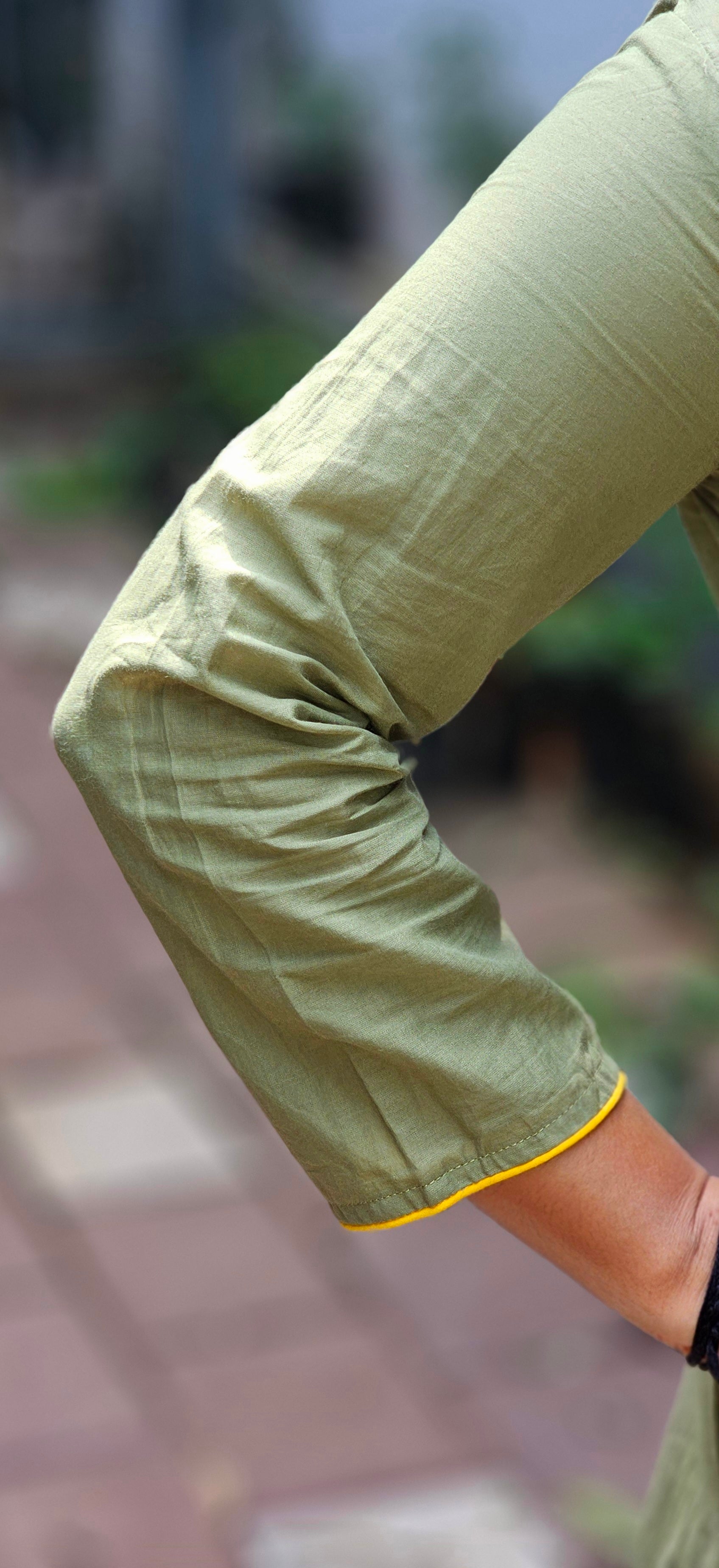 Light green A line kurta set with dupatta  - KM139