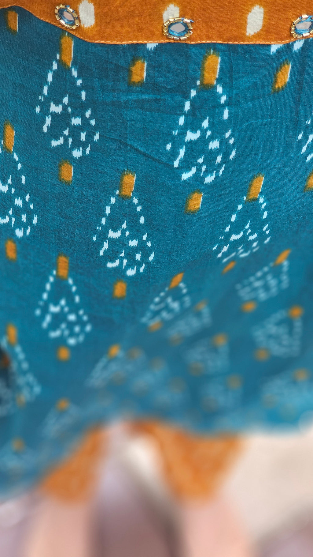 Mustard and Teal Kurta Set with Dupatta - KM148