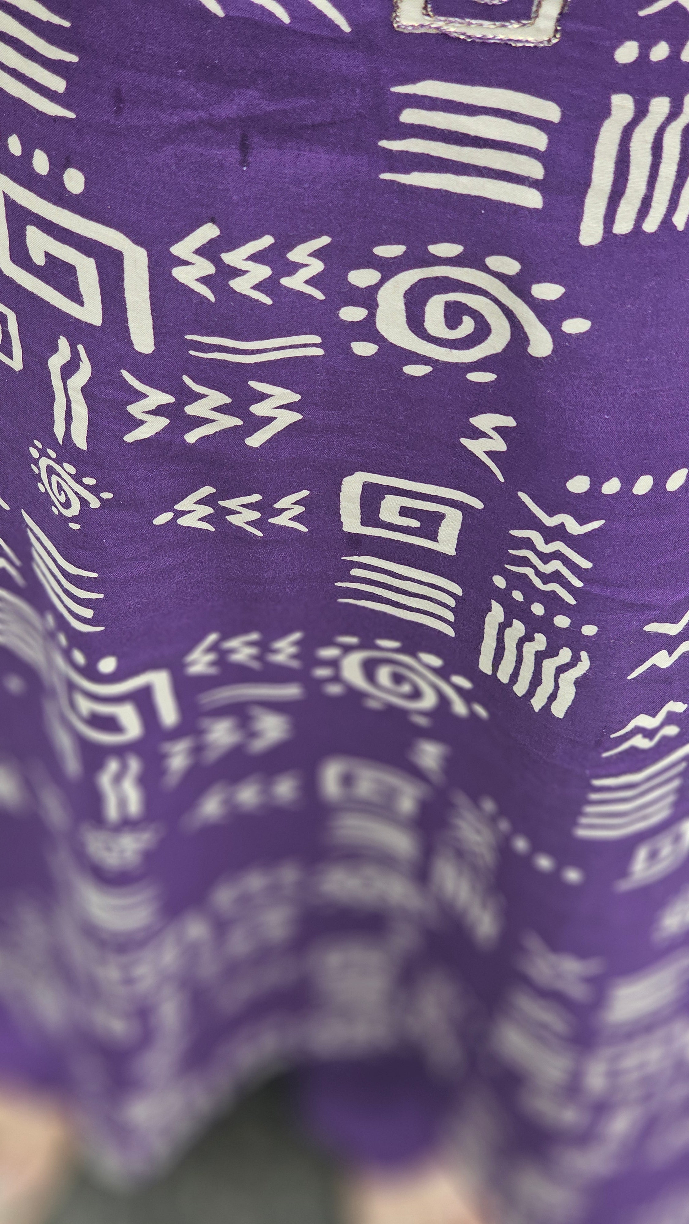 Purple Geometric Print Collared Kurta Set - KM212