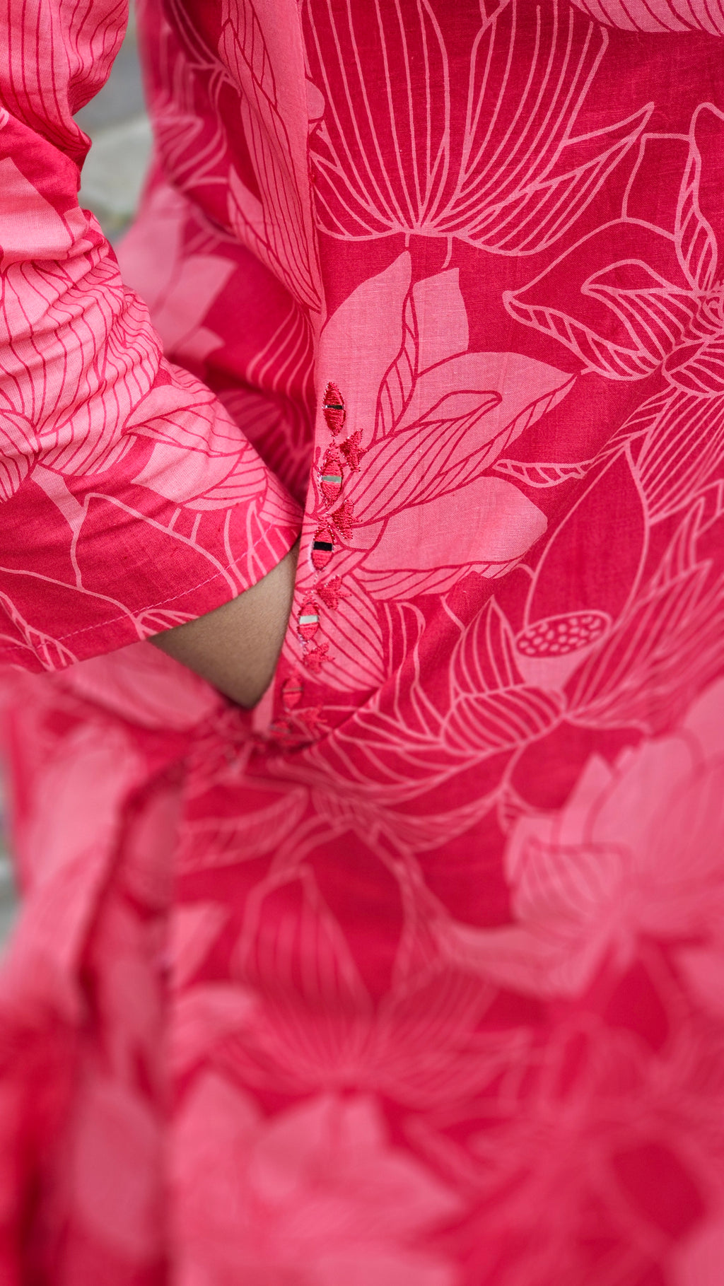 Mandy Pink Lotus Print Kurta Set - KM210