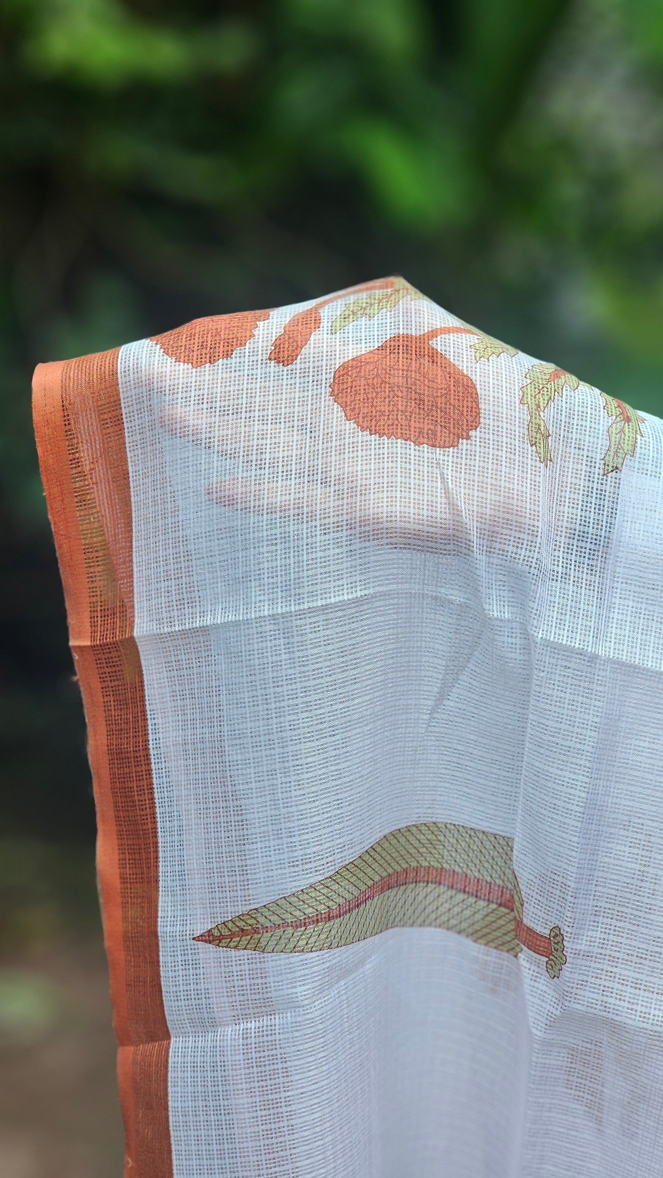 Orange Solid Kurta Set with Floral Print Dupatta - KM142