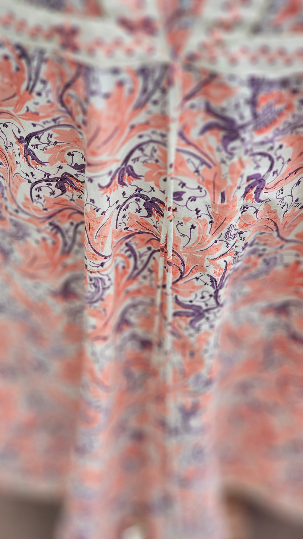 Peach Floral Print A-Line Kurta Set - KM141