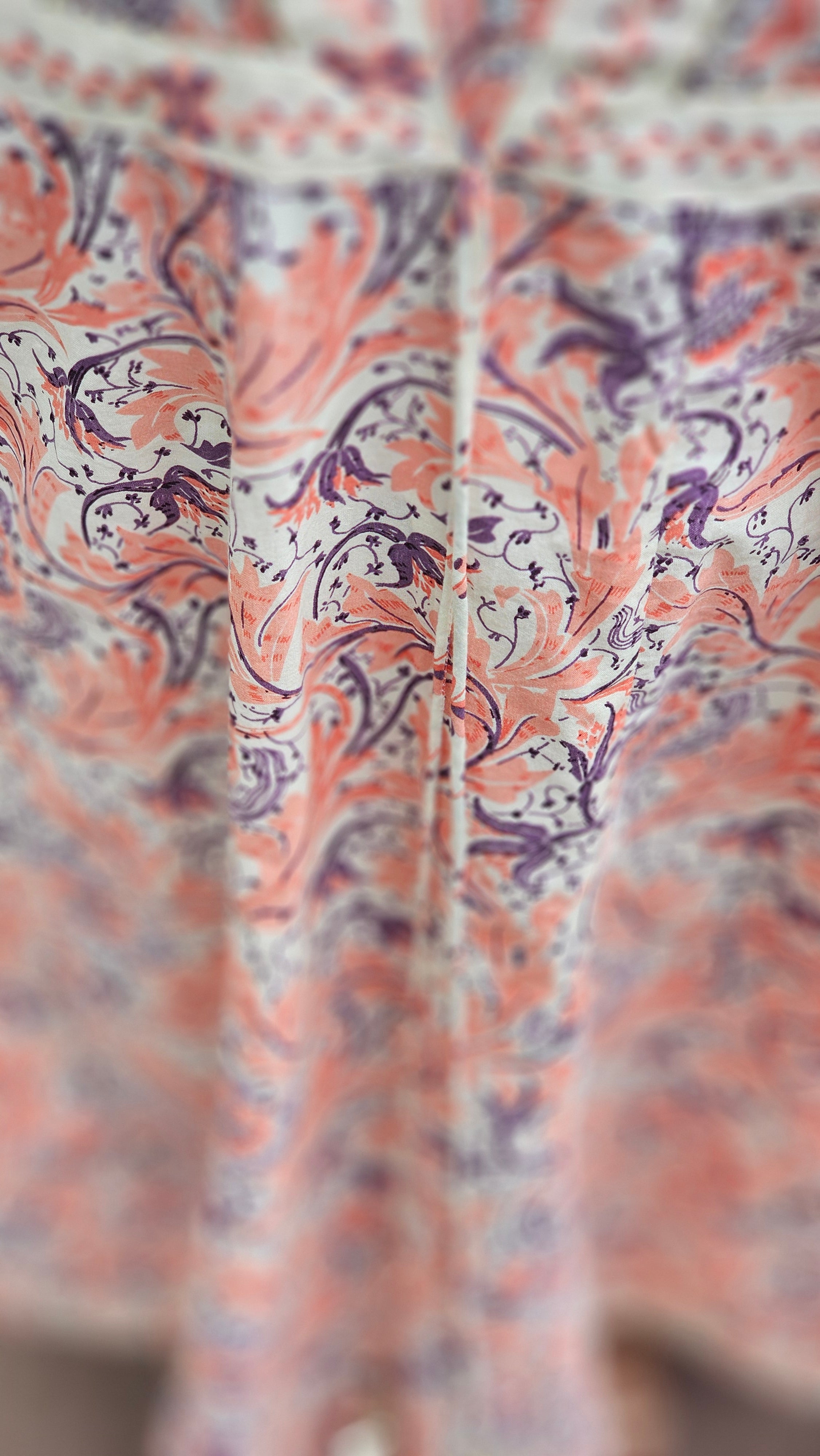 Peach Floral Print A-Line Kurta Set - KM141
