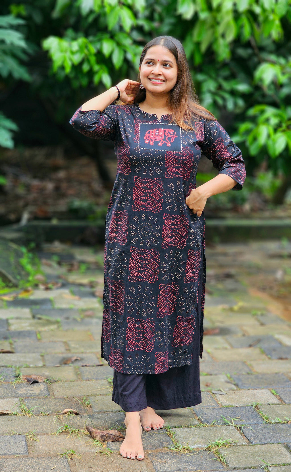 Black Printed Kurta  - KM209