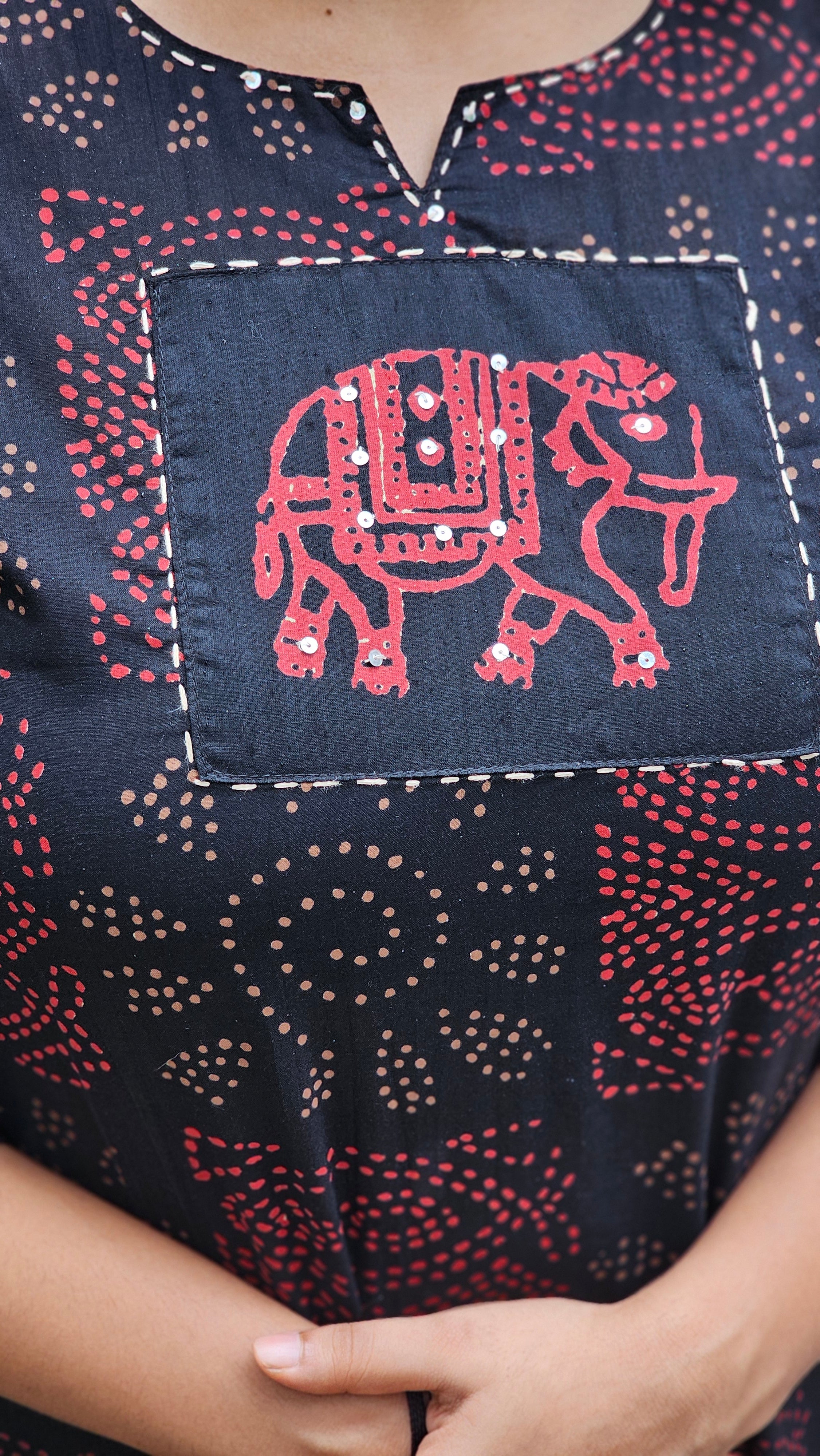 Black Printed Kurta  - KM209