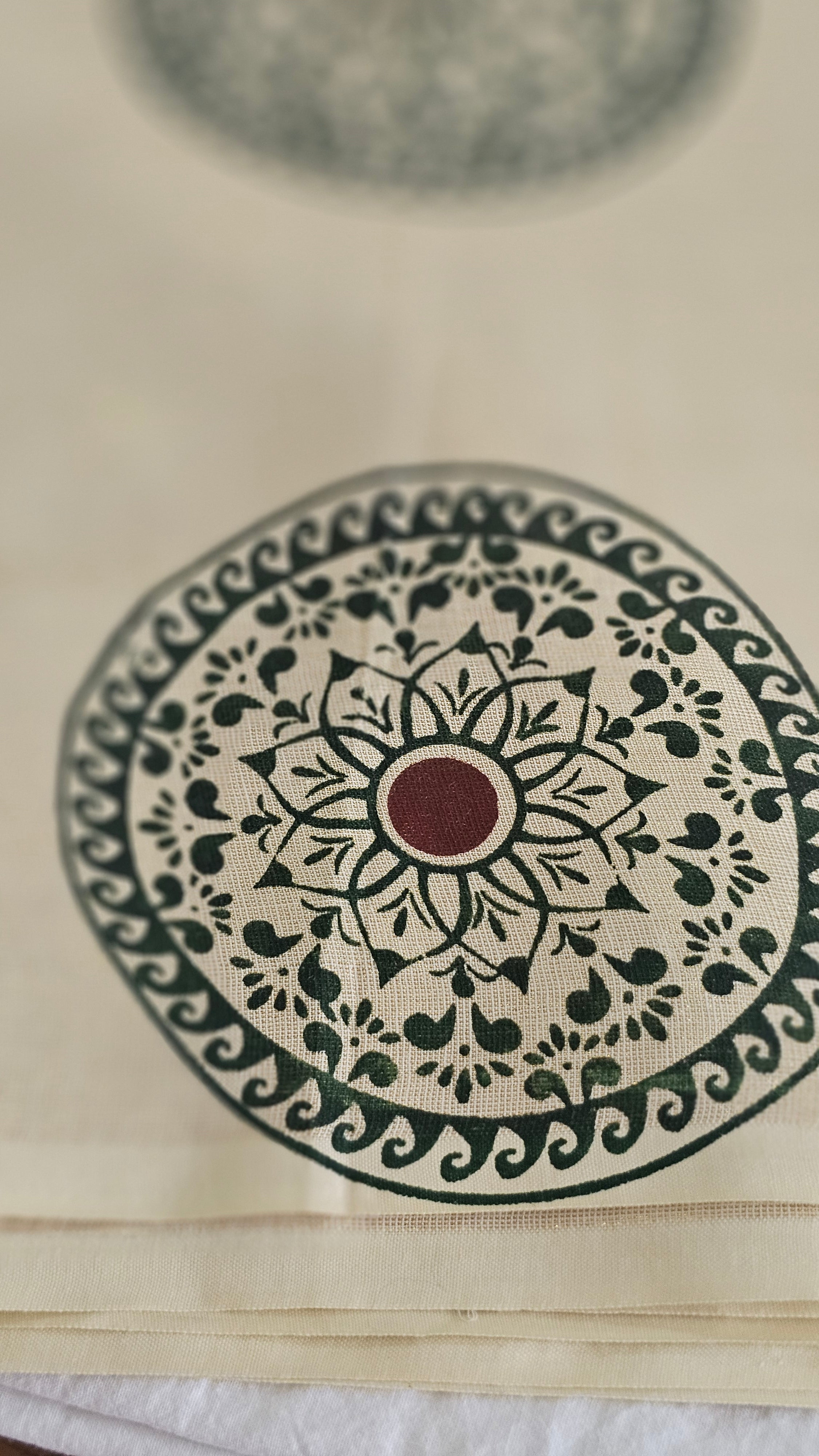 Mandala prints set mundu with tassels - KM312