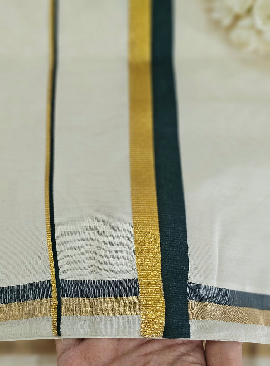 Puliyilakkara-kasavu cotton set saree - KM314