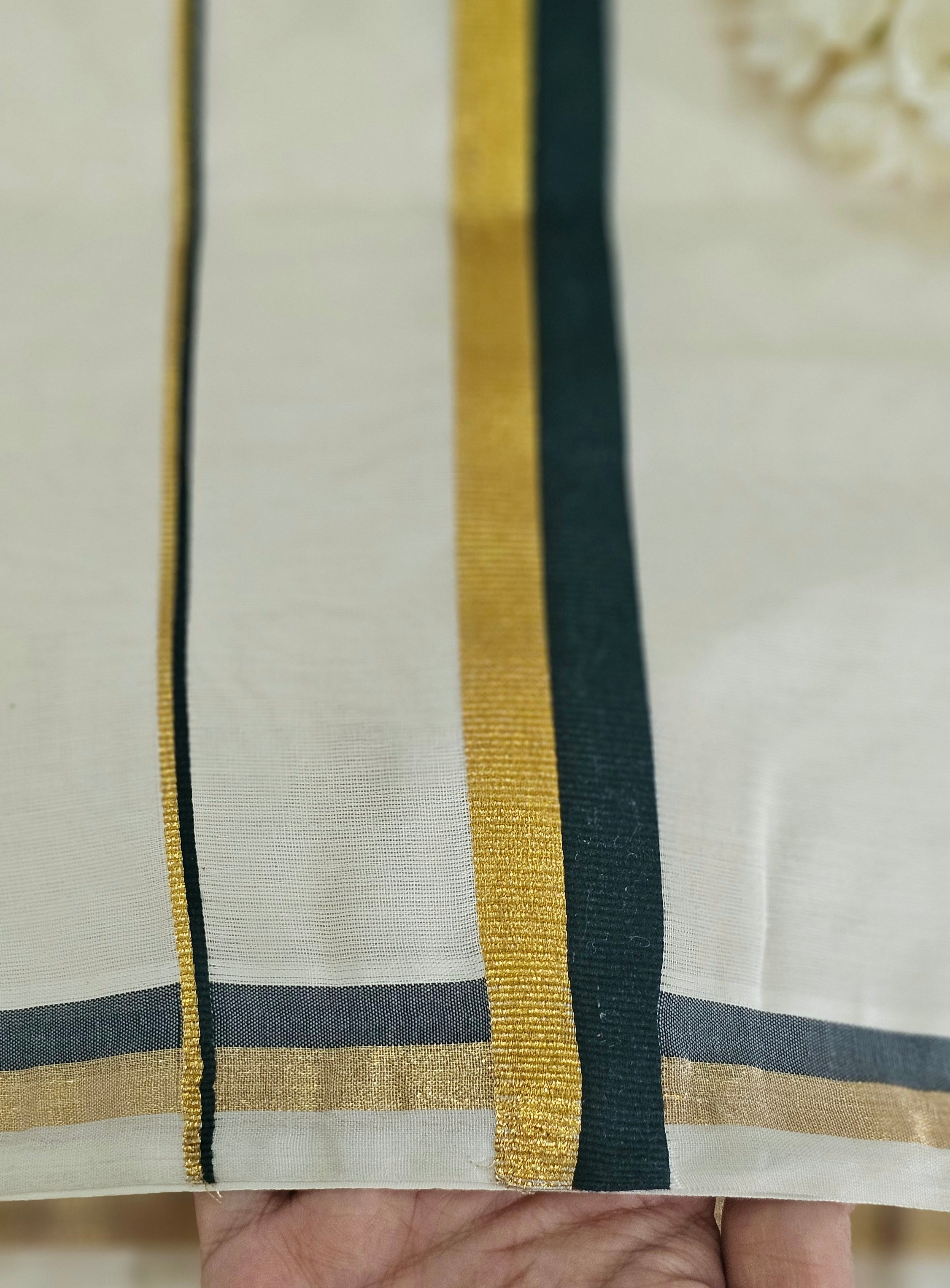 Puliyilakkara-kasavu cotton set saree - KM314