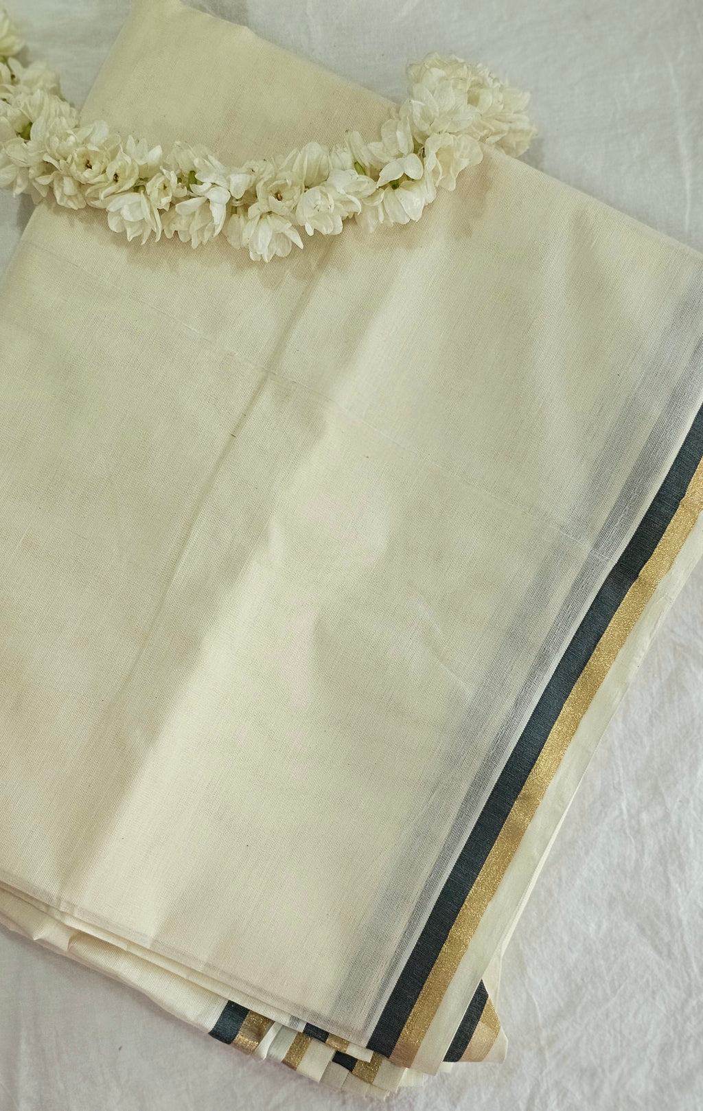 Puliyilakkara-kasavu cotton set saree - KM314