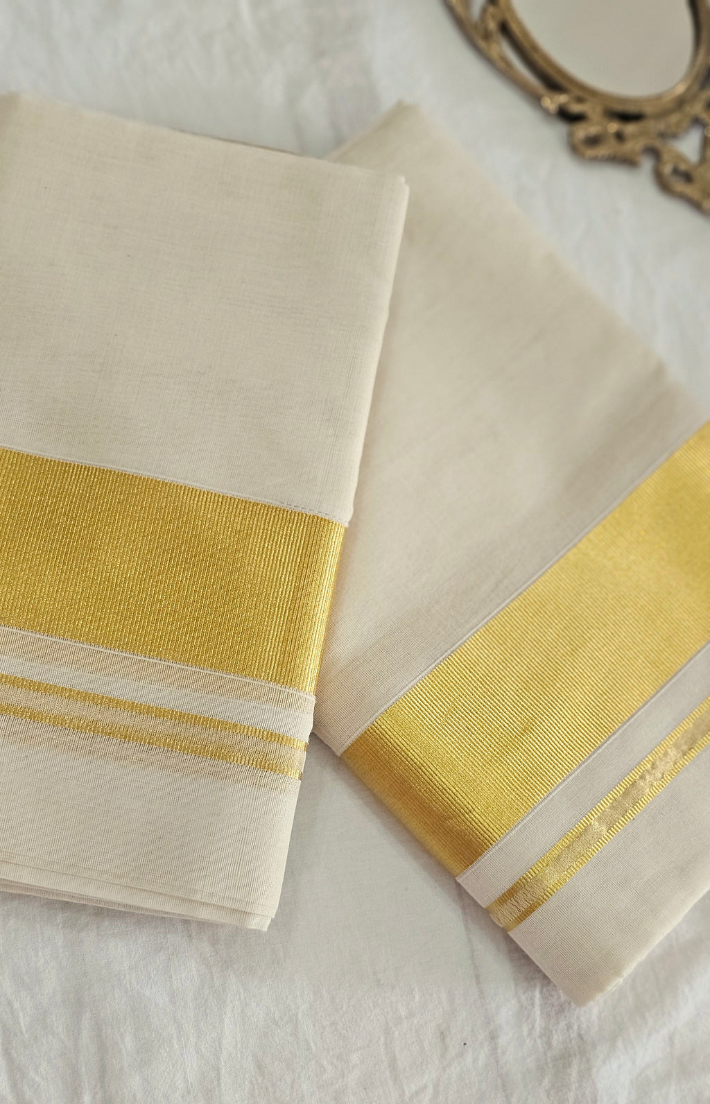 Balaramapuram pure handloom plain set mundu with rich kasavu - KM313