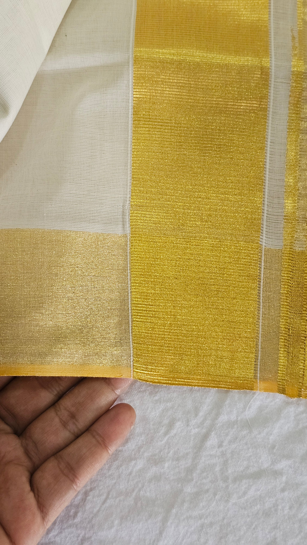 Balaramapuram pure handloom plain set mundu with rich kasavu - KM313