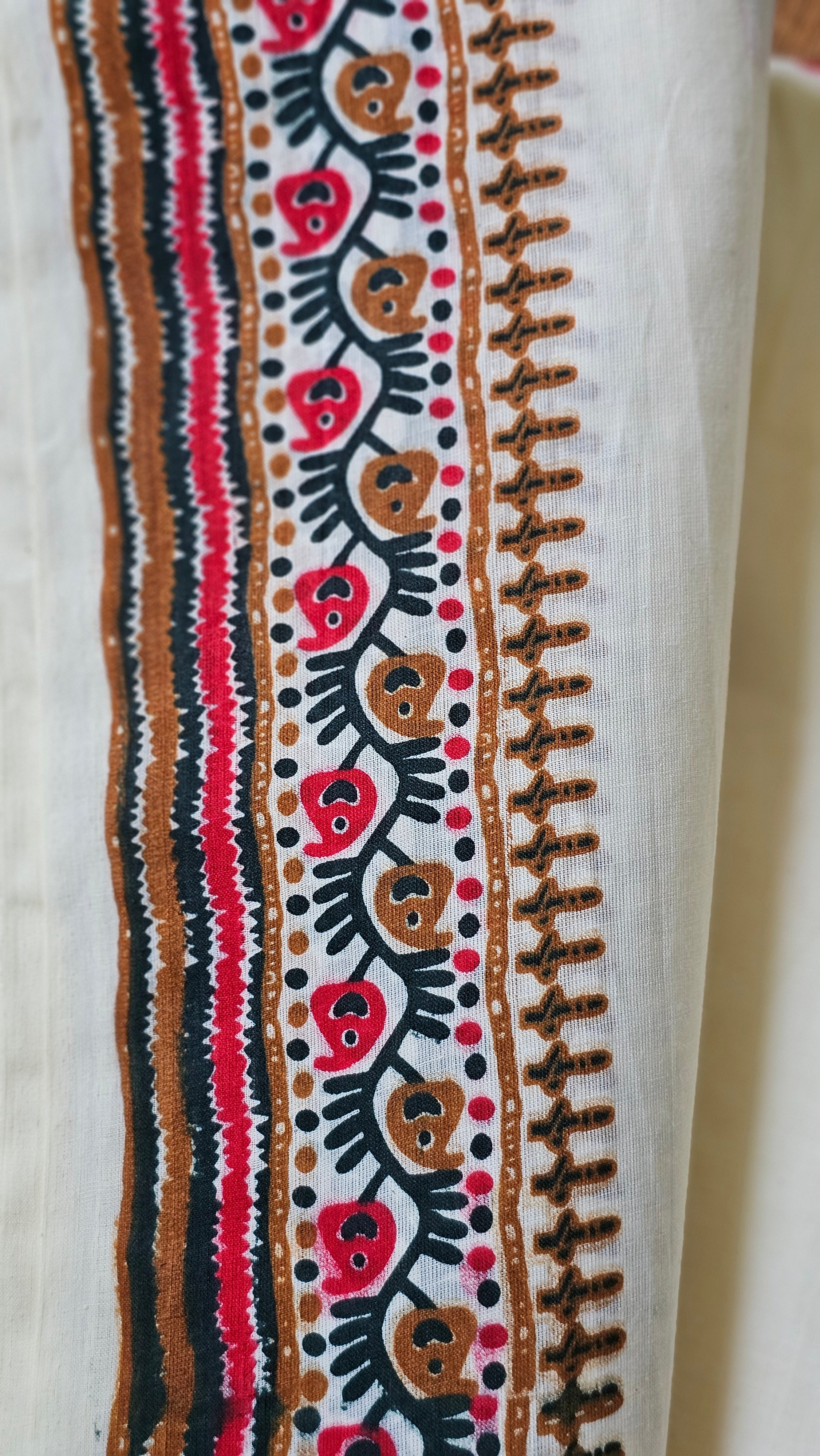 Multicolor printed cotton saree with blouse - KM427