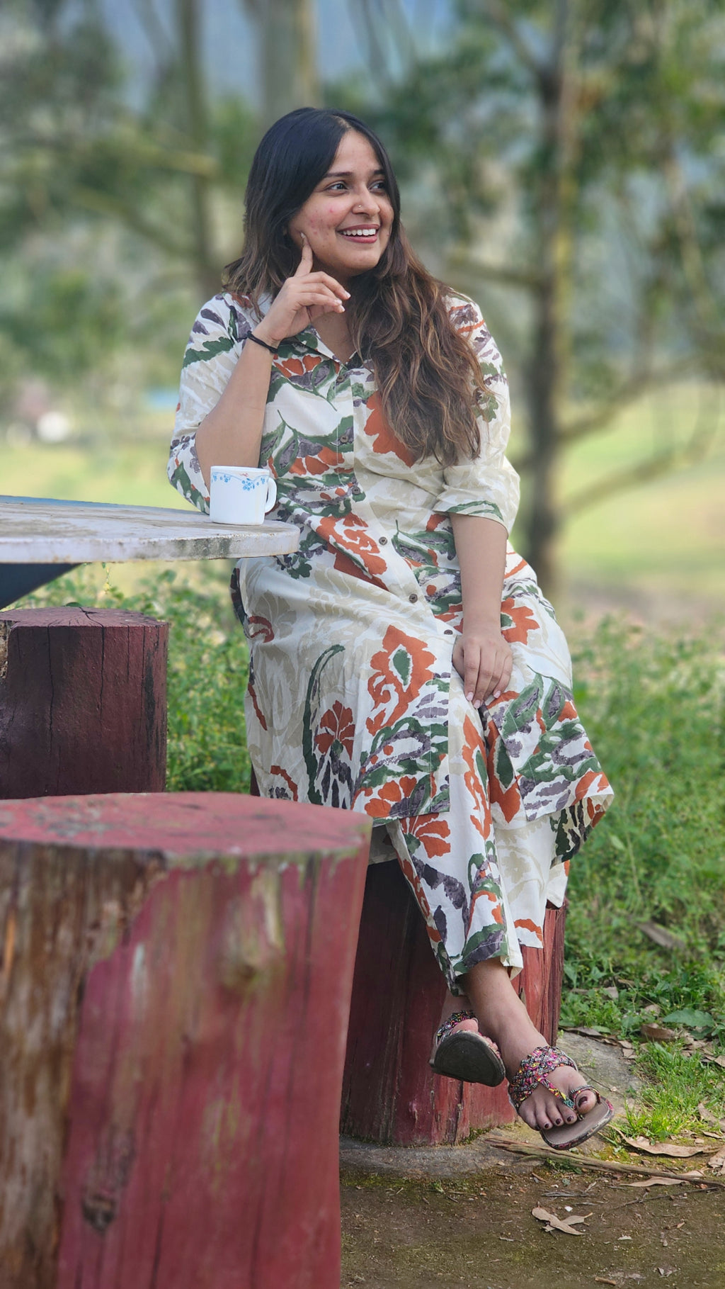 Floral Printed Cotton Co-ord Set -KM104