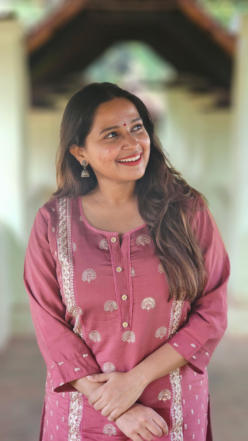 Pink Chanderi Silk Kurta -KM206